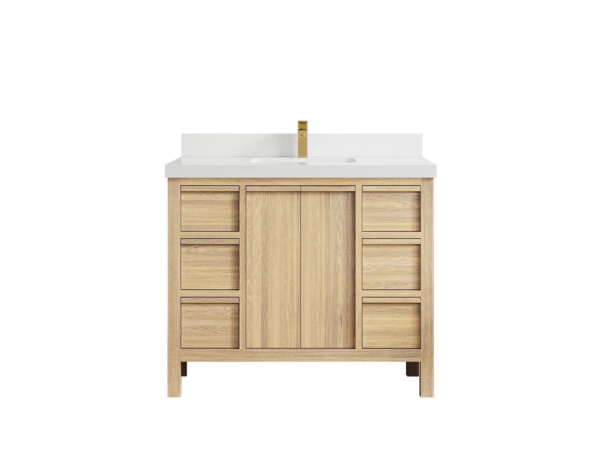 Elizabeth White Oak 42 in. W x 22 in. D Single Sink Bathroom Vanity - Image 49