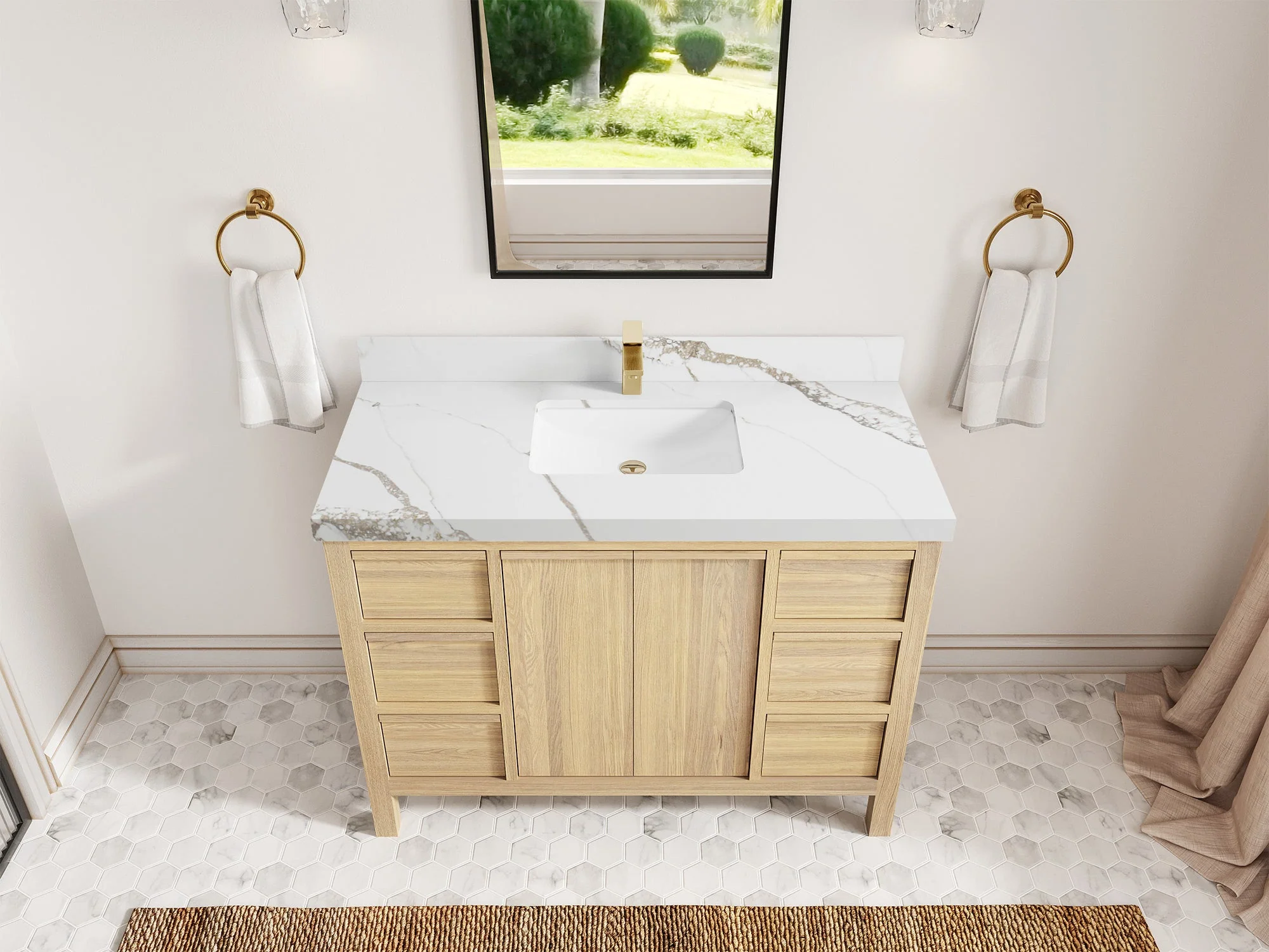 Elizabeth White Oak 48 in. W x 22 in. D Single Sink Bathroom Vanity - Image 11