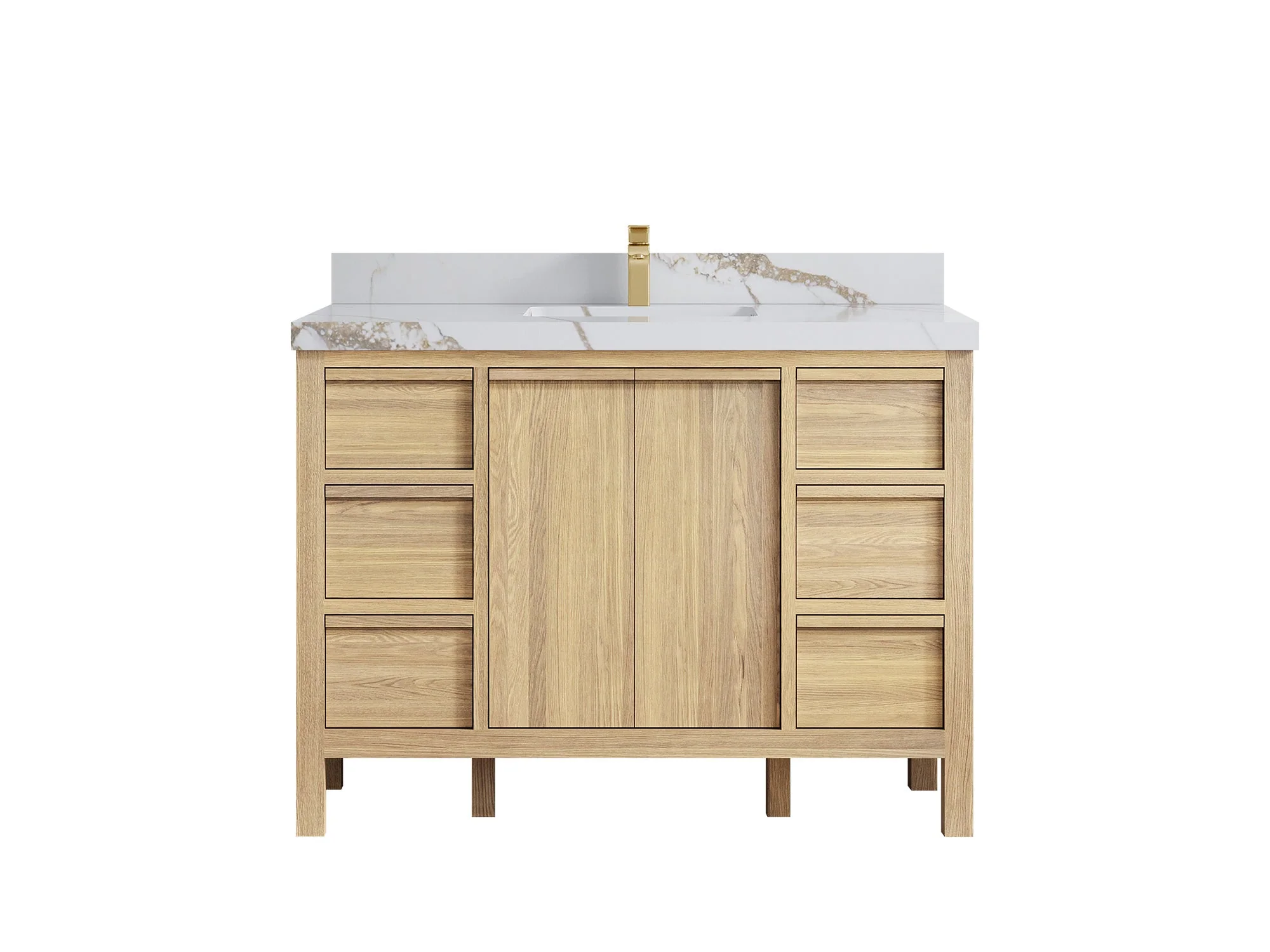 Elizabeth White Oak 48 in. W x 22 in. D Single Sink Bathroom Vanity - Image 12