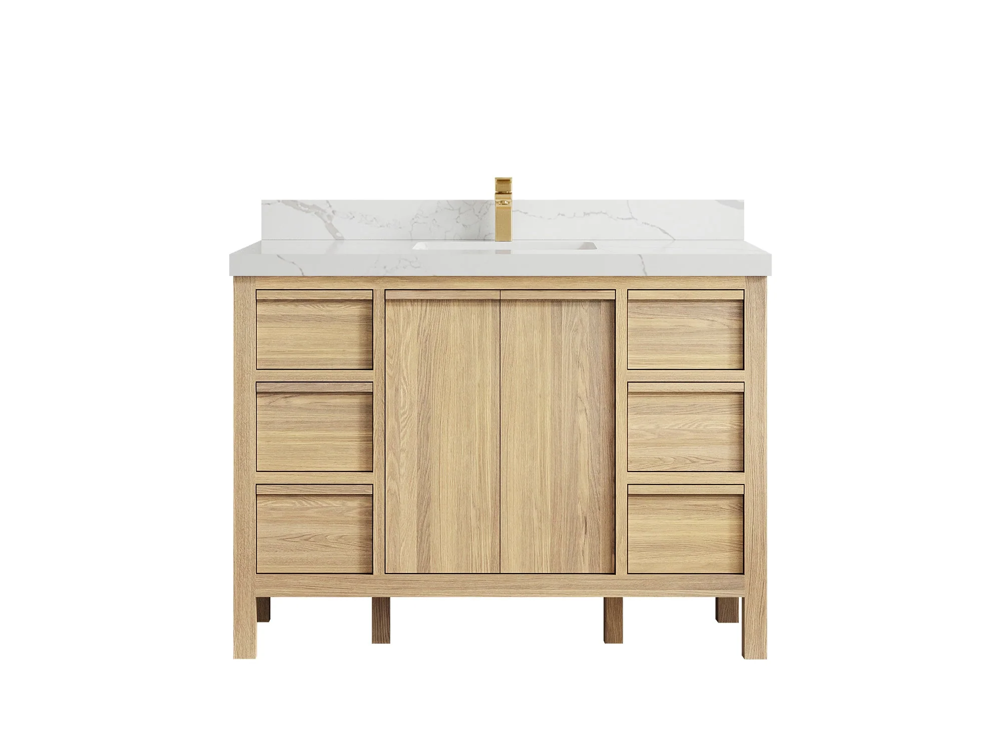 Elizabeth White Oak 48 in. W x 22 in. D Single Sink Bathroom Vanity - Image 14
