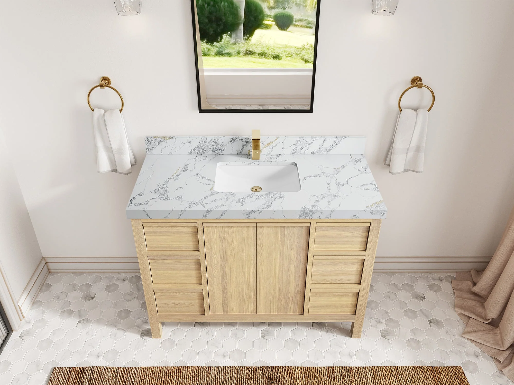 Elizabeth White Oak 48 in. W x 22 in. D Single Sink Bathroom Vanity - Image 17