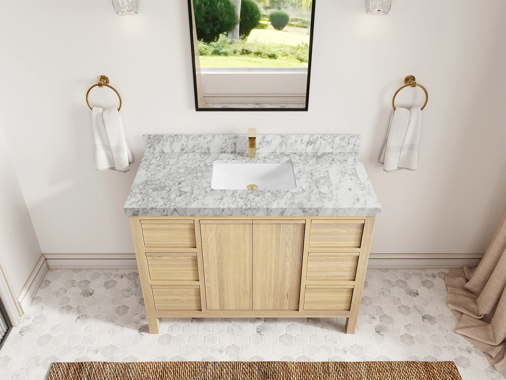 Elizabeth White Oak 48 in. W x 22 in. D Single Sink Bathroom Vanity - Image 21