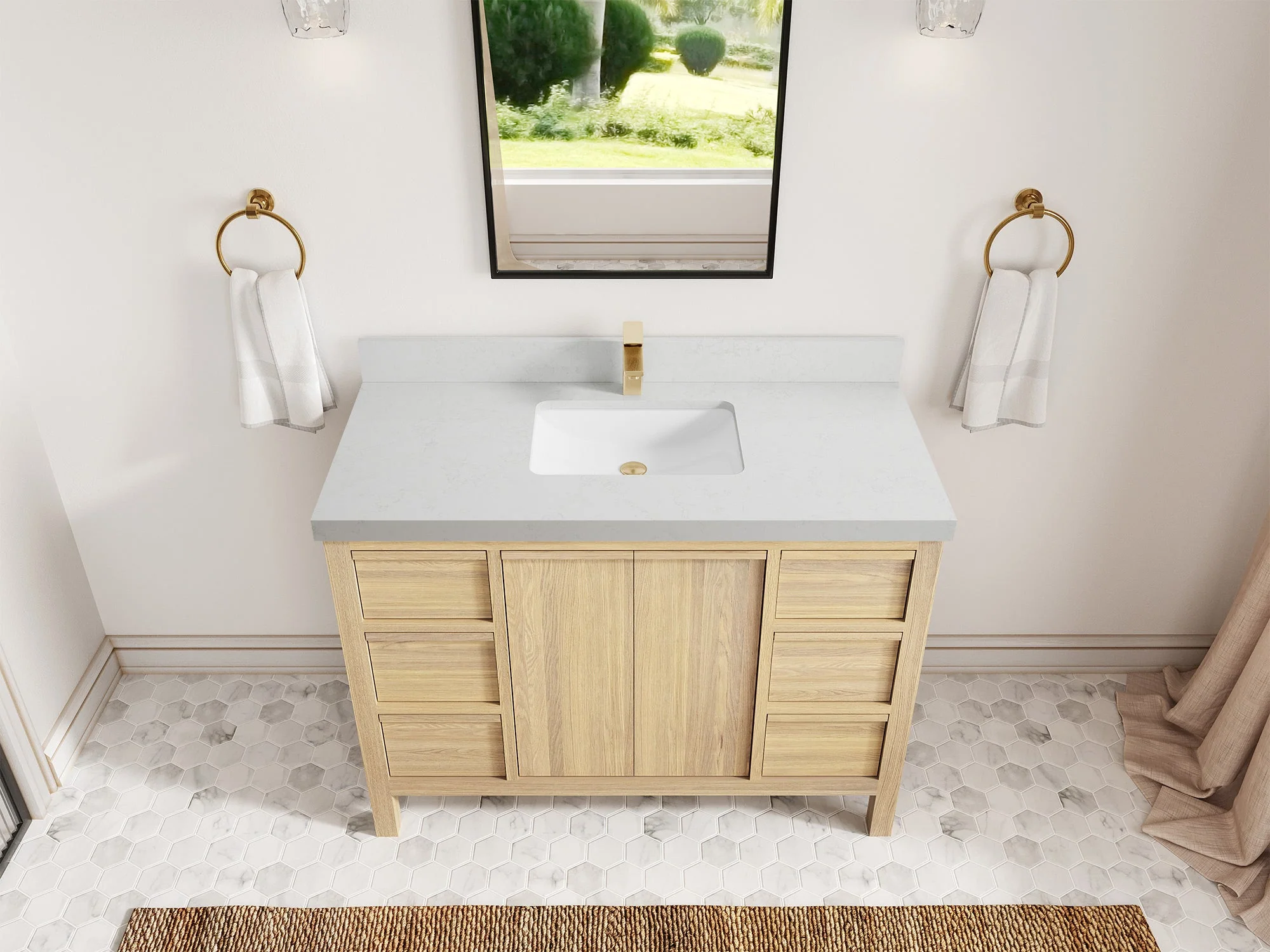 Elizabeth White Oak 48 in. W x 22 in. D Single Sink Bathroom Vanity - Image 23