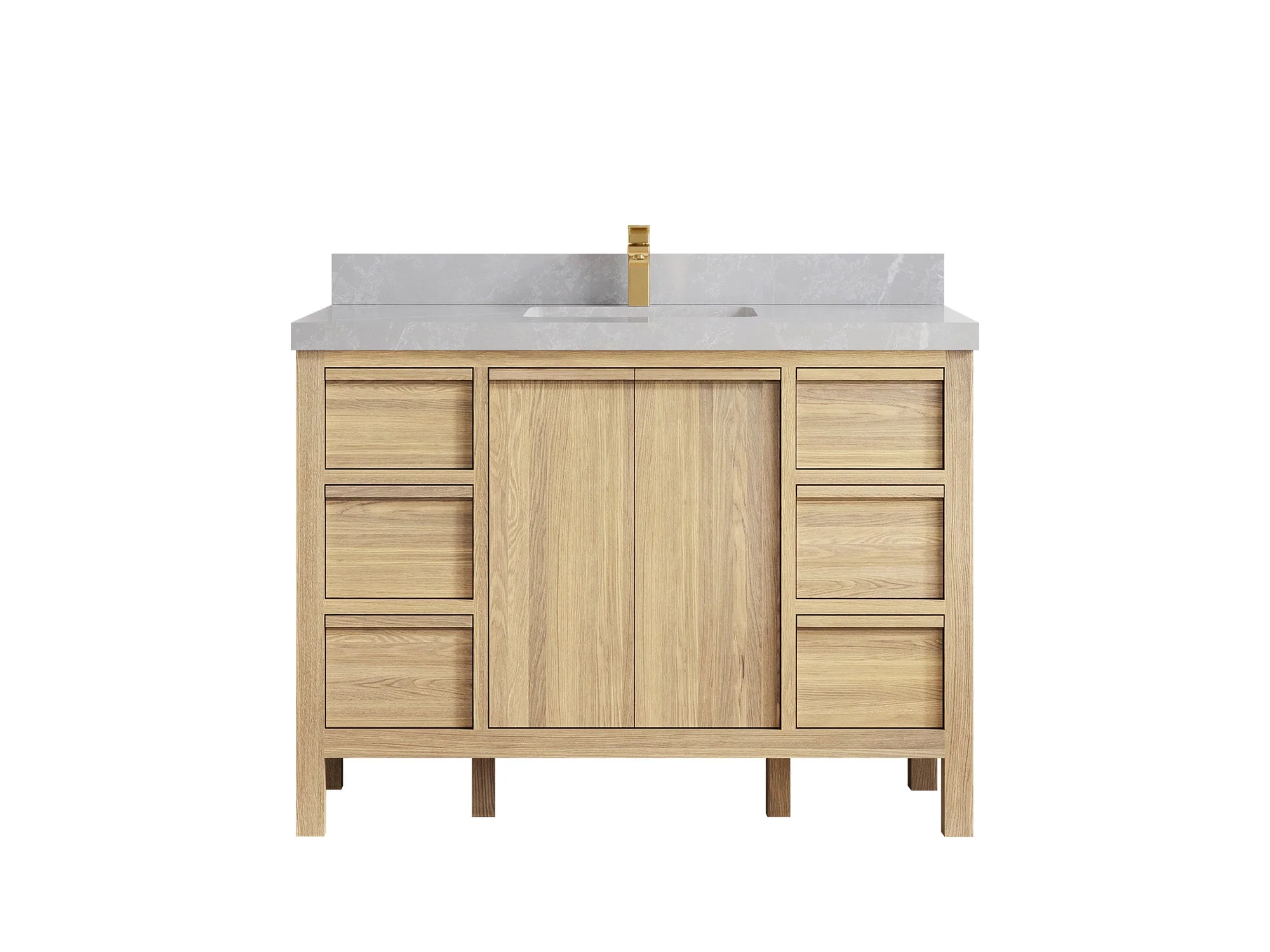 Elizabeth White Oak 48 in. W x 22 in. D Single Sink Bathroom Vanity - Image 34