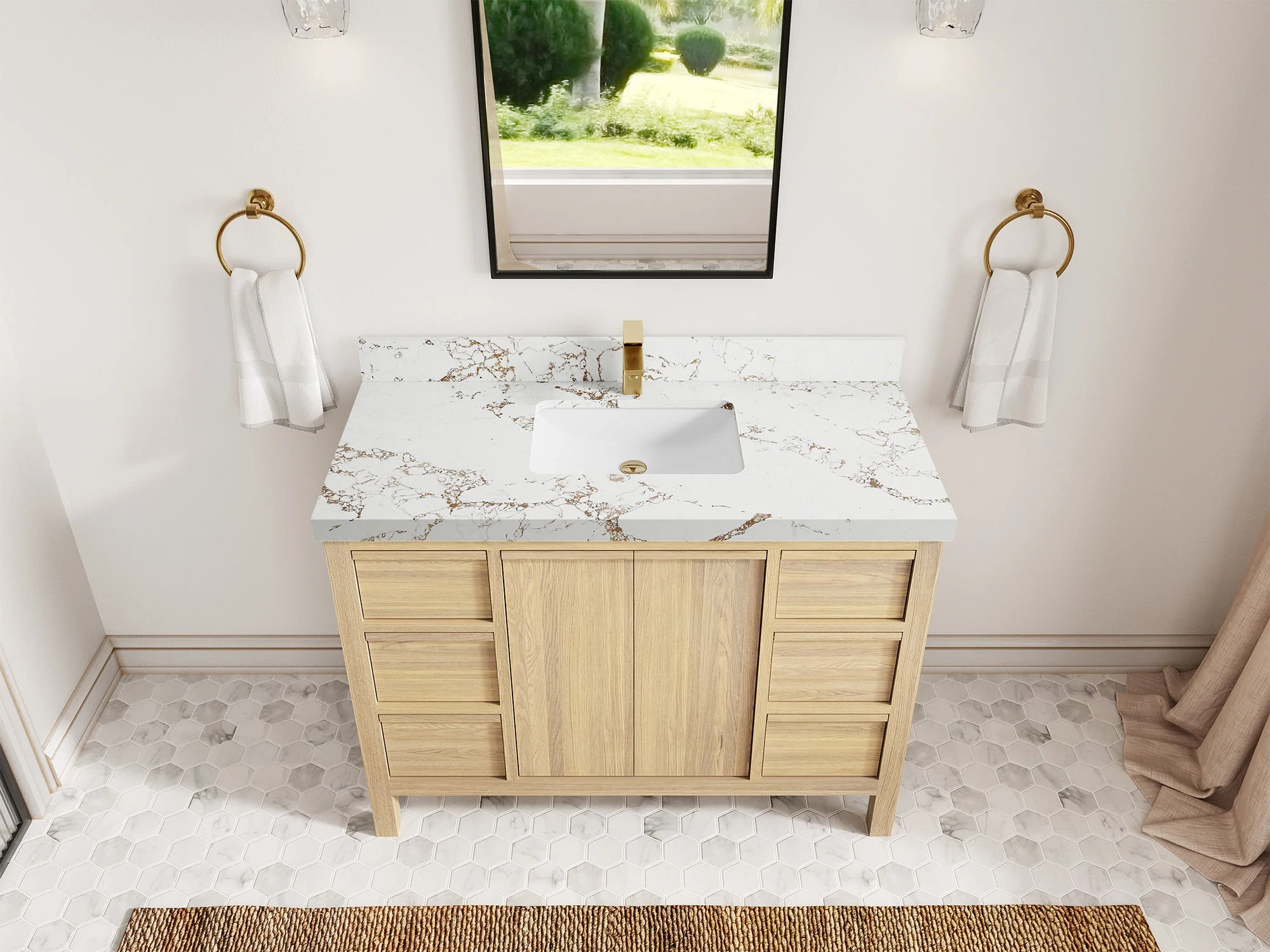 Elizabeth White Oak 48 in. W x 22 in. D Single Sink Bathroom Vanity - Image 39