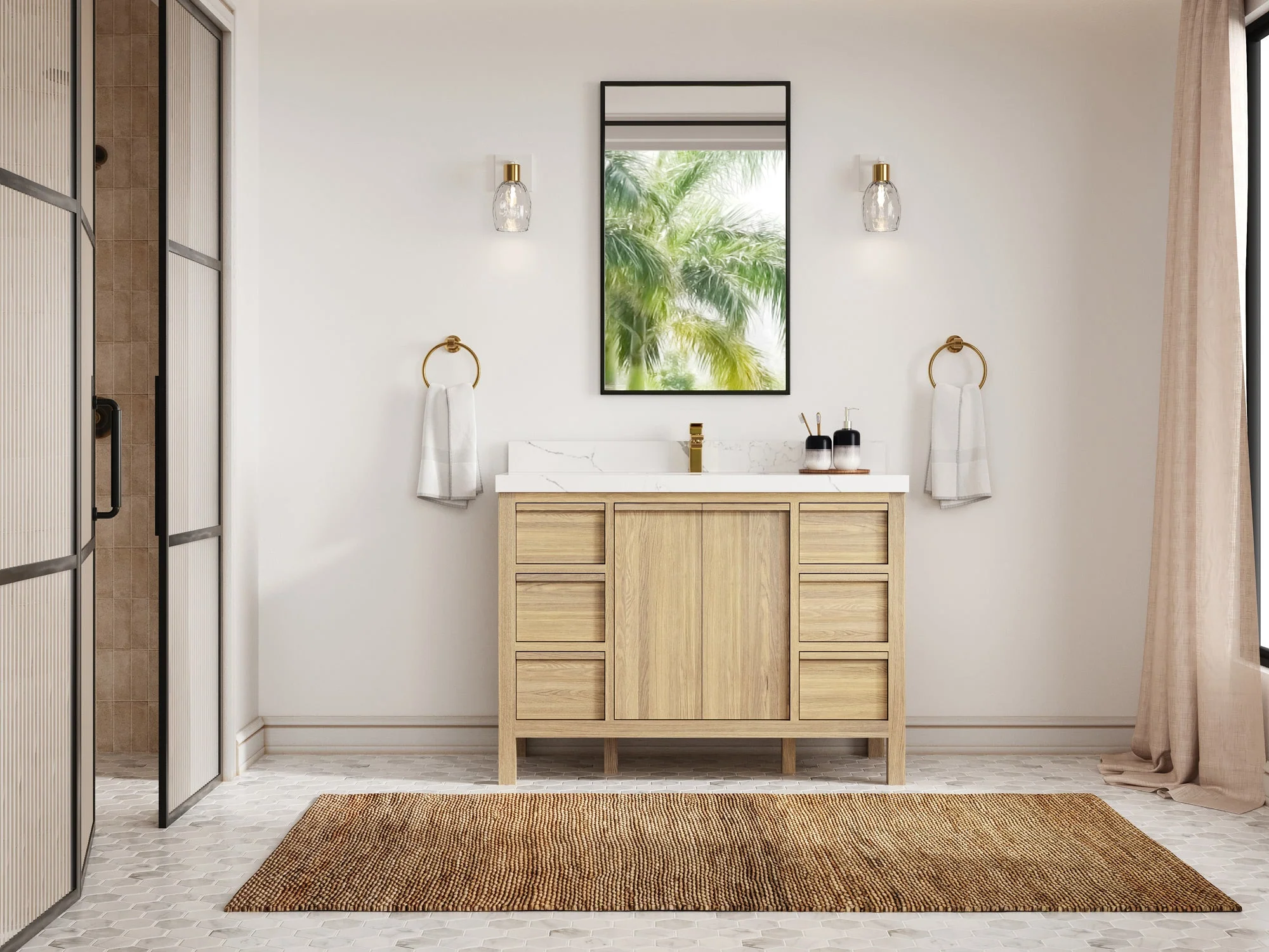 Elizabeth White Oak 48 in. W x 22 in. D Single Sink Bathroom Vanity - Image 4