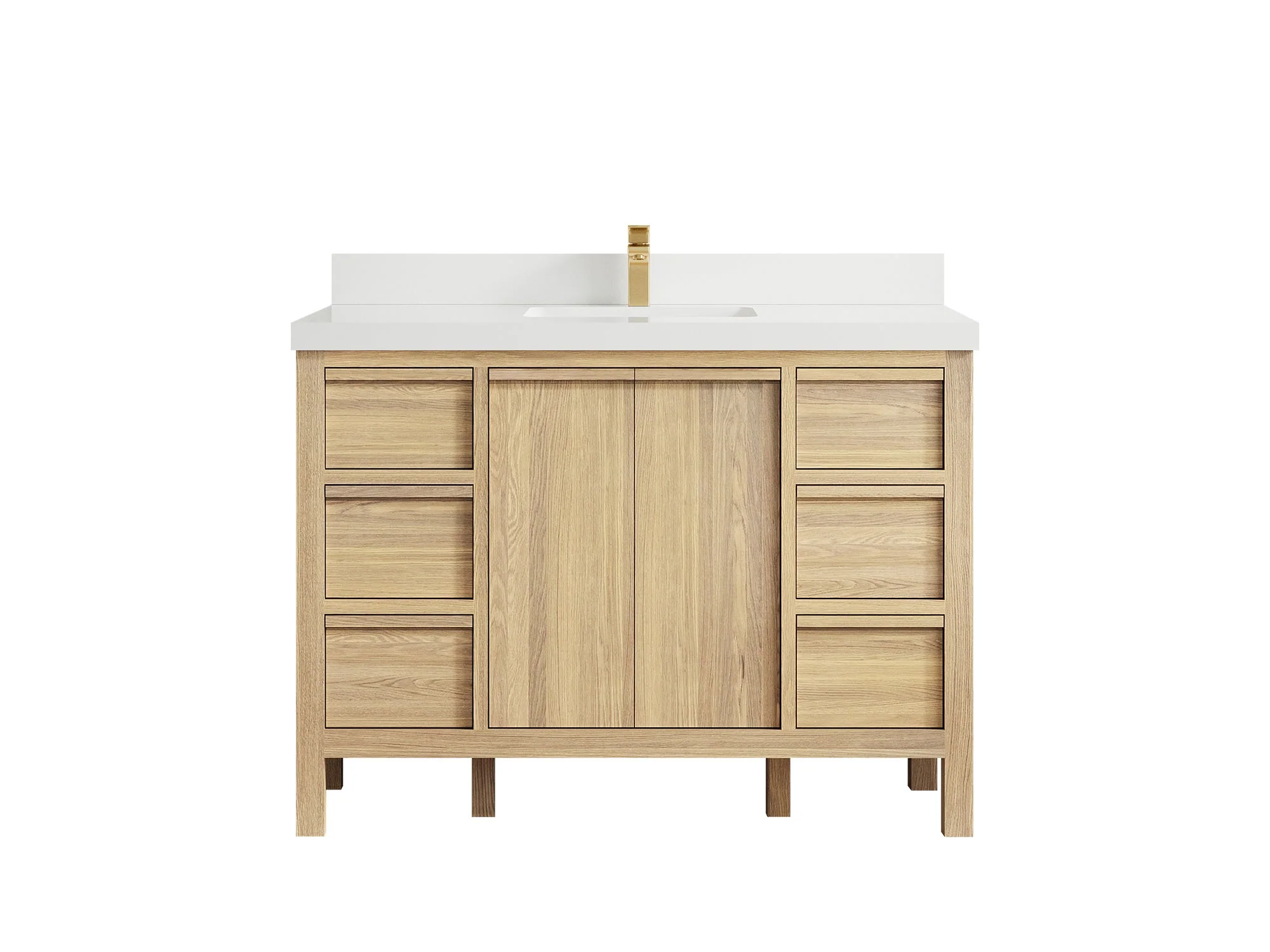 Elizabeth White Oak 48 in. W x 22 in. D Single Sink Bathroom Vanity - Image 46