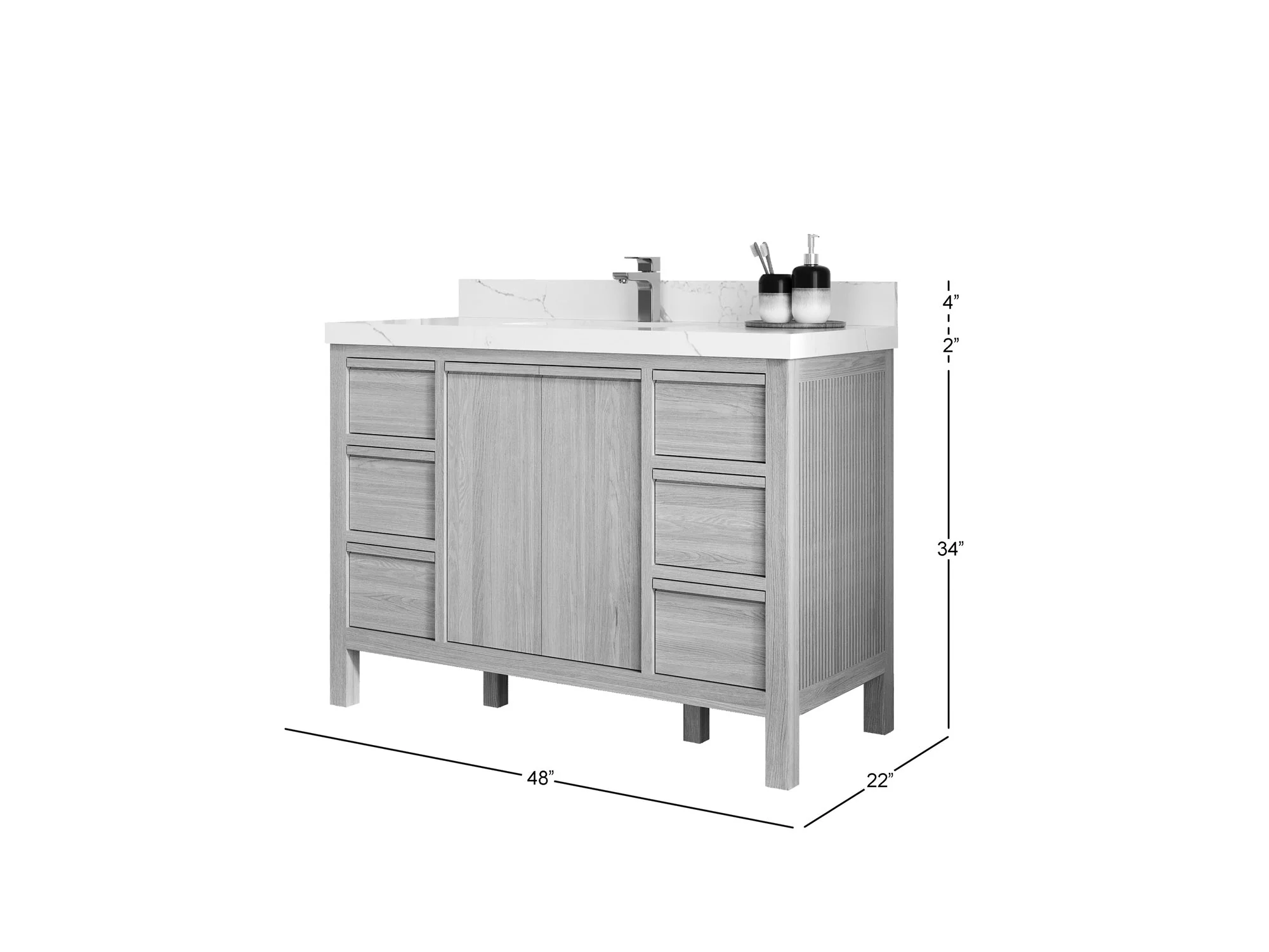Elizabeth White Oak 48 in. W x 22 in. D Single Sink Bathroom Vanity - Image 5