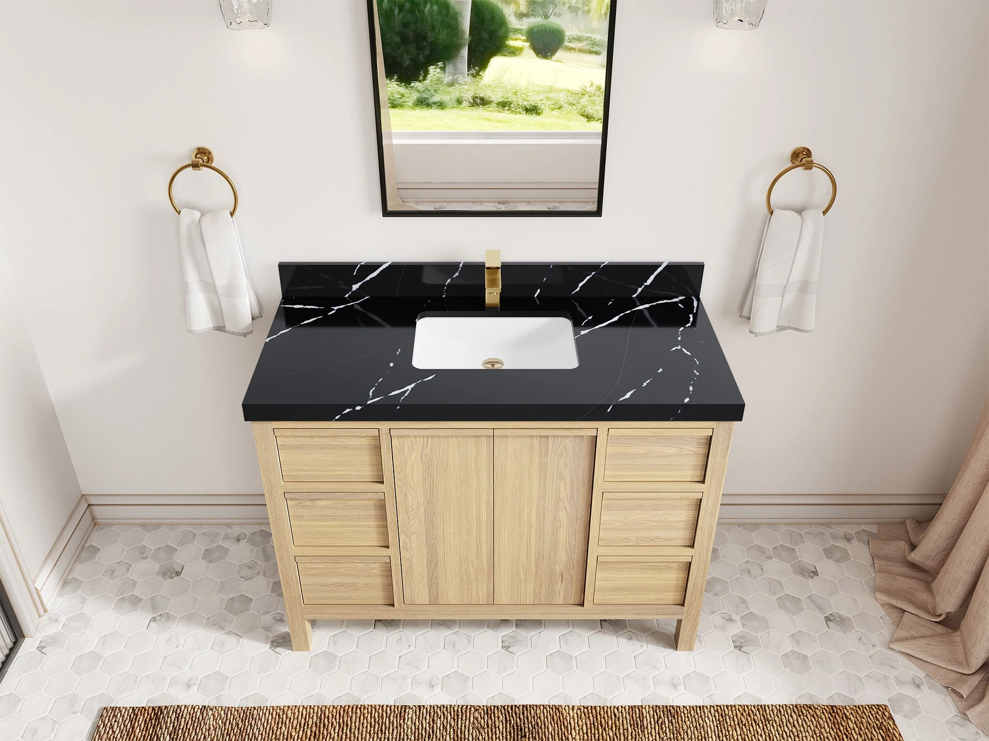 Elizabeth White Oak 48 in. W x 22 in. D Single Sink Bathroom Vanity - Image 9