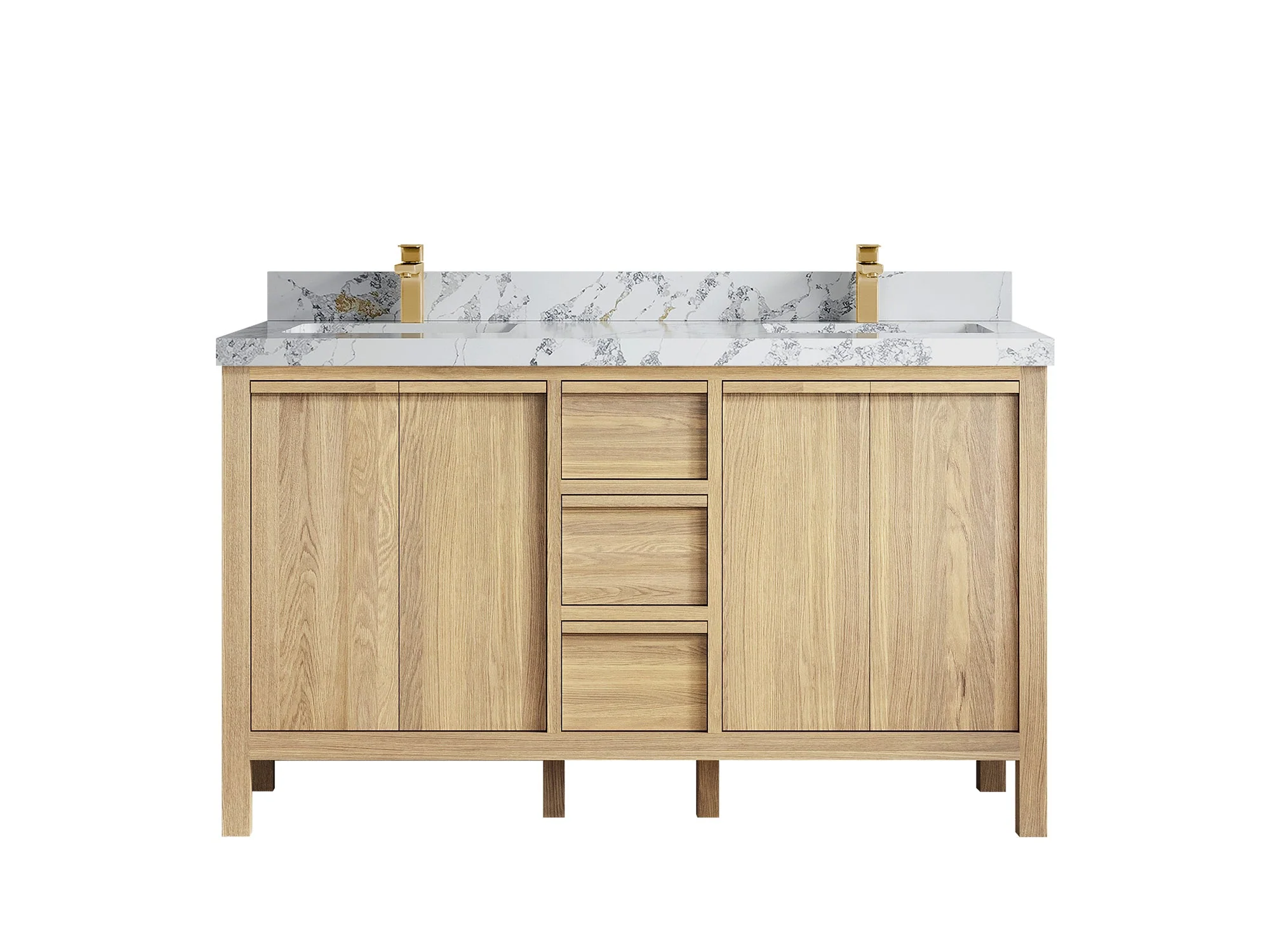 Elizabeth White Oak 60 in. W x 22 in. D Double Sink Bathroom Vanity - Image 16