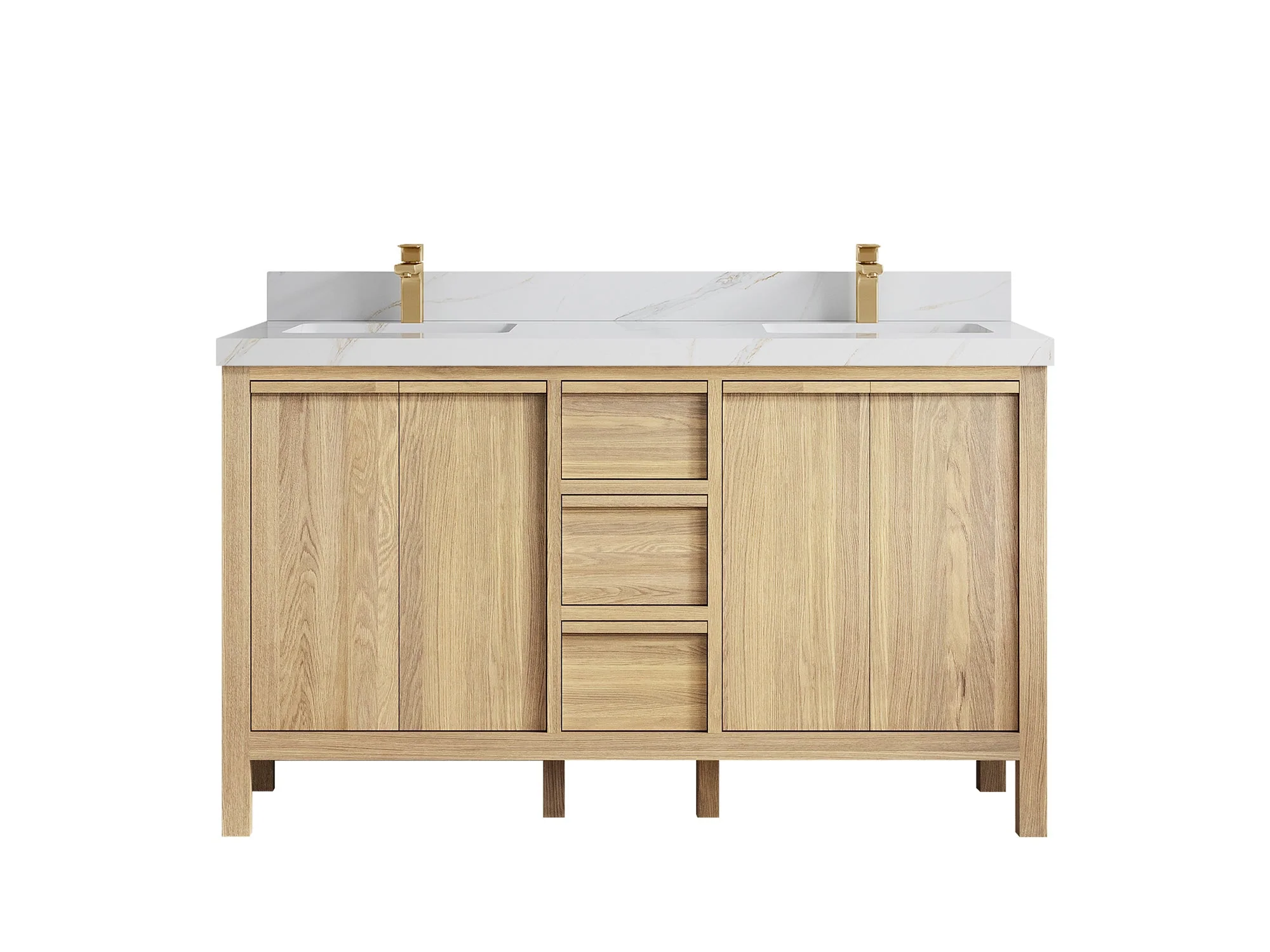 Elizabeth White Oak 60 in. W x 22 in. D Double Sink Bathroom Vanity - Image 18