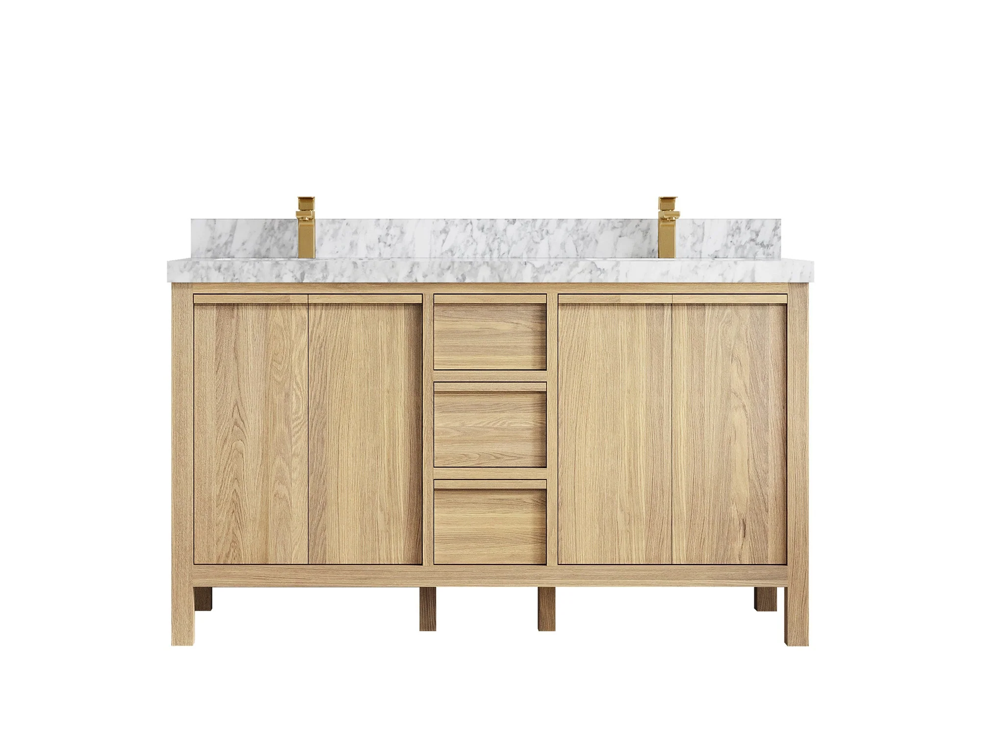 Elizabeth White Oak 60 in. W x 22 in. D Double Sink Bathroom Vanity - Image 20