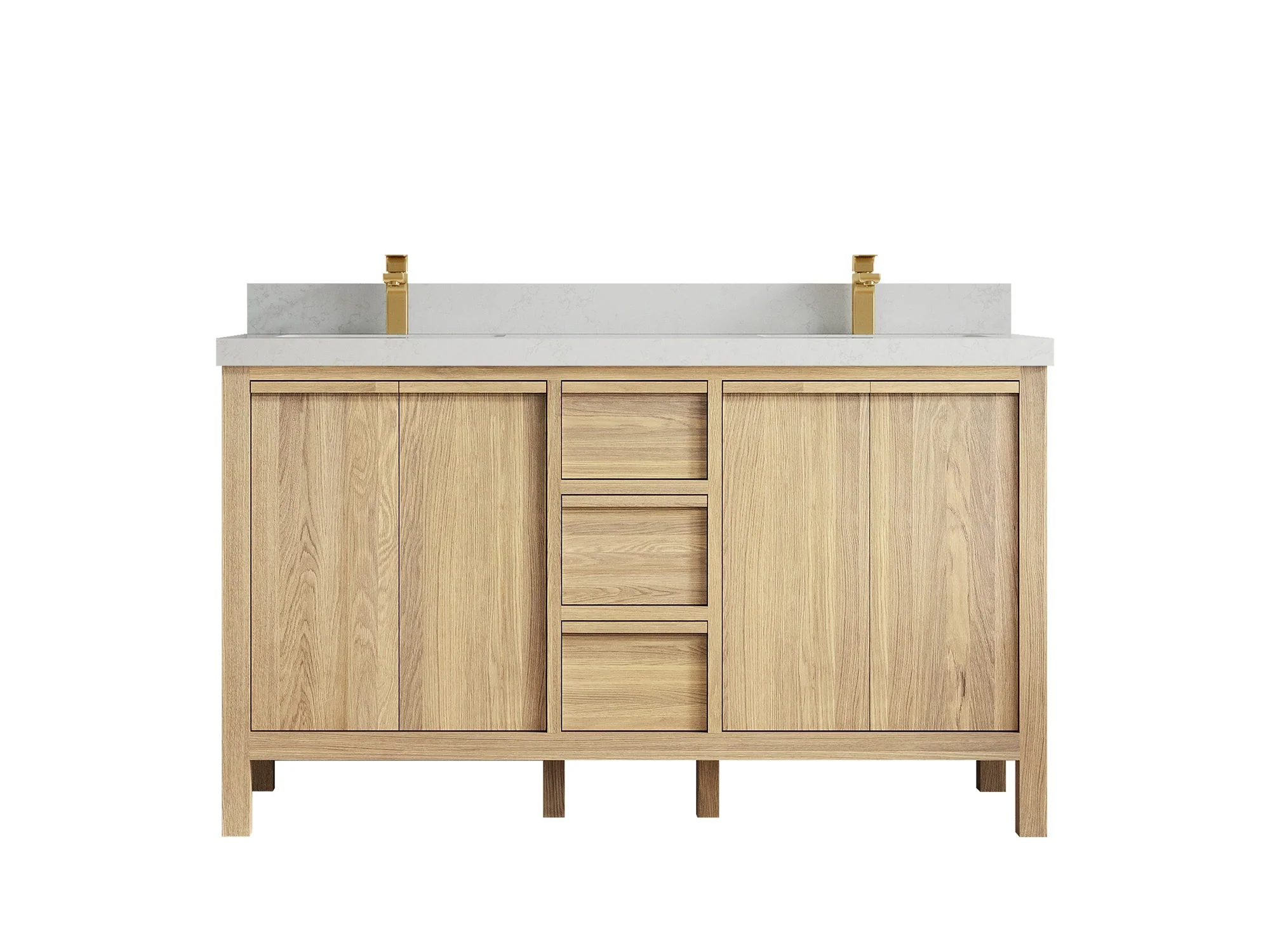 Elizabeth White Oak 60 in. W x 22 in. D Double Sink Bathroom Vanity - Image 22