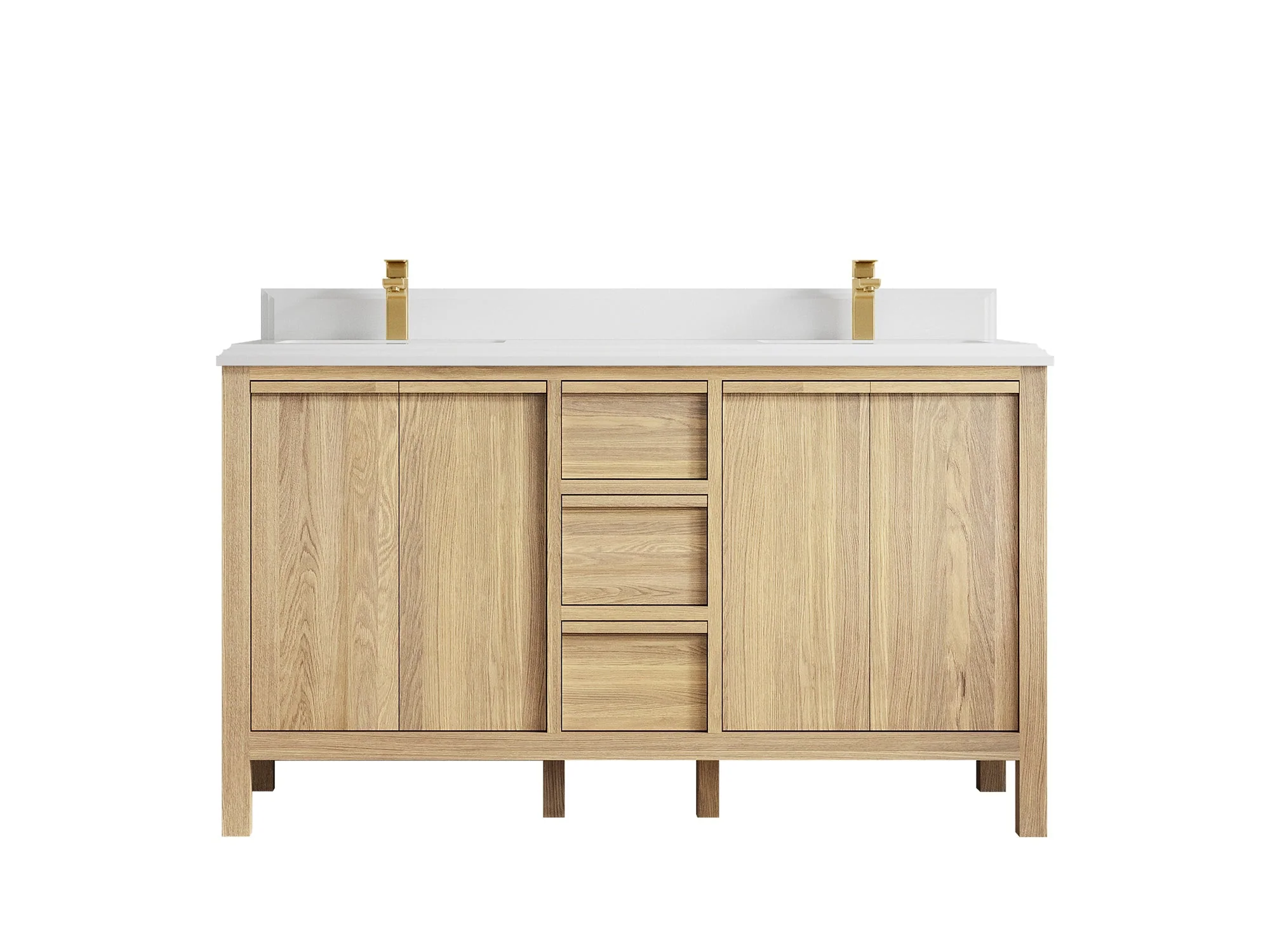 Elizabeth White Oak 60 in. W x 22 in. D Double Sink Bathroom Vanity - Image 28