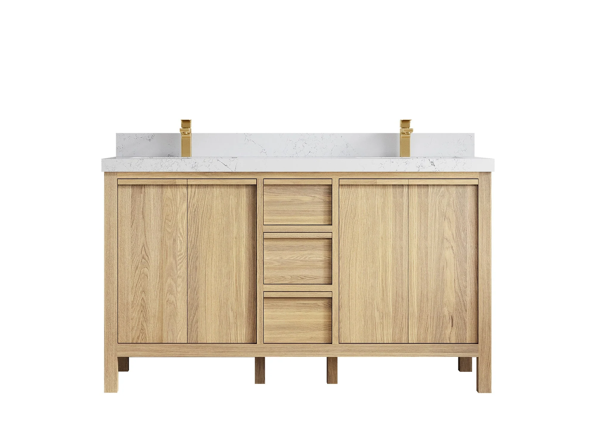 Elizabeth White Oak 60 in. W x 22 in. D Double Sink Bathroom Vanity - Image 30