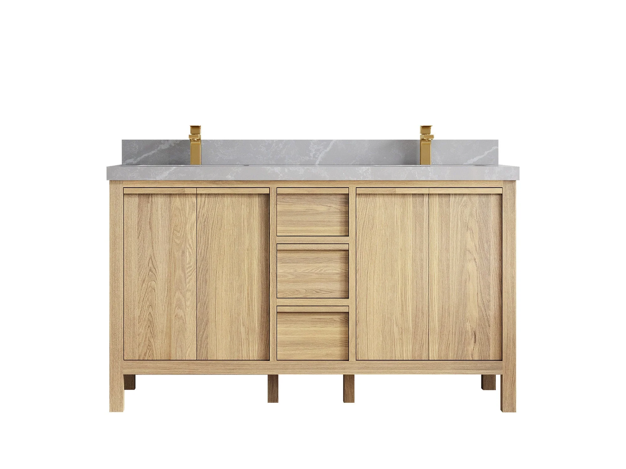 Elizabeth White Oak 60 in. W x 22 in. D Double Sink Bathroom Vanity - Image 32