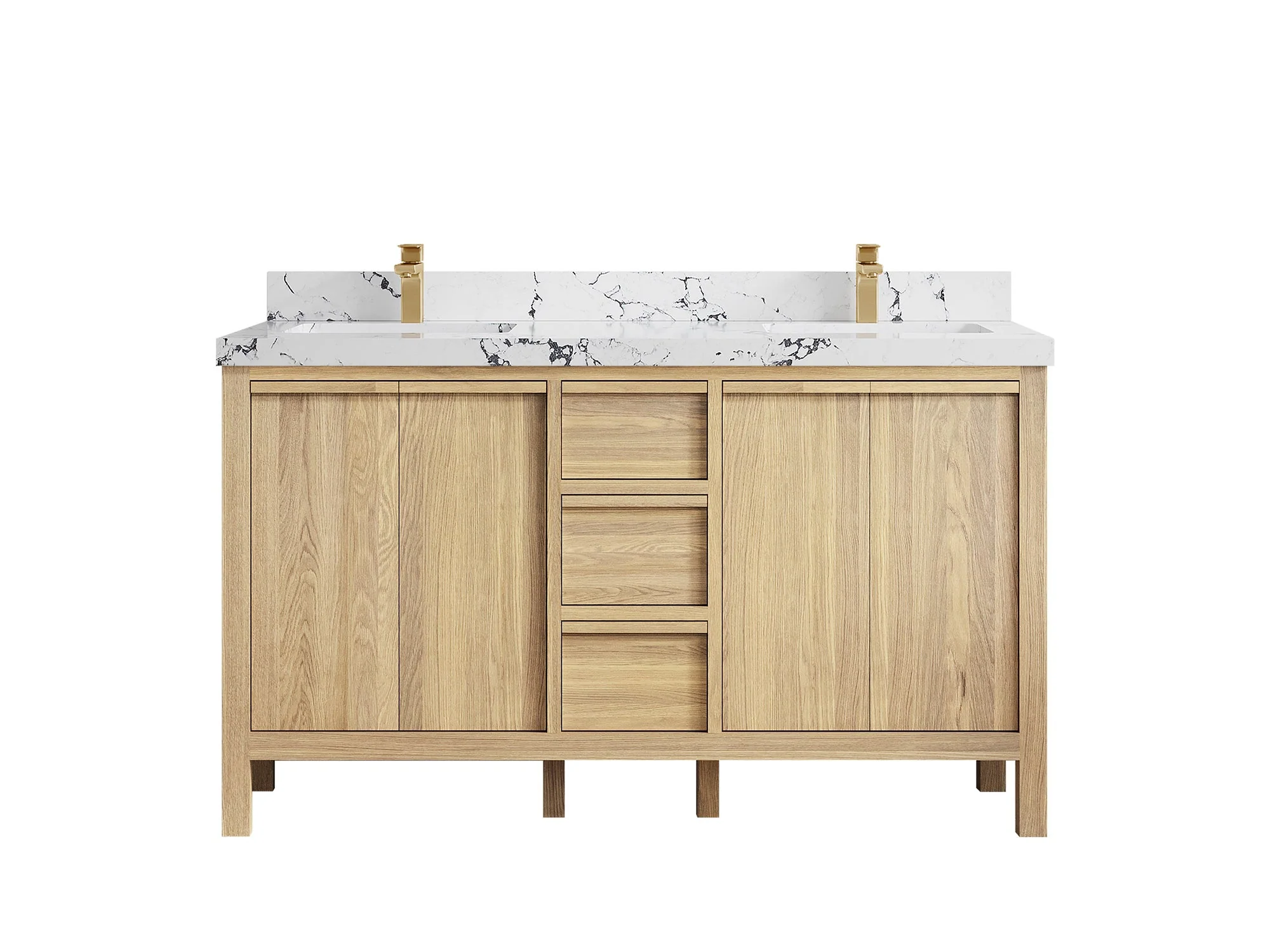 Elizabeth White Oak 60 in. W x 22 in. D Double Sink Bathroom Vanity - Image 40