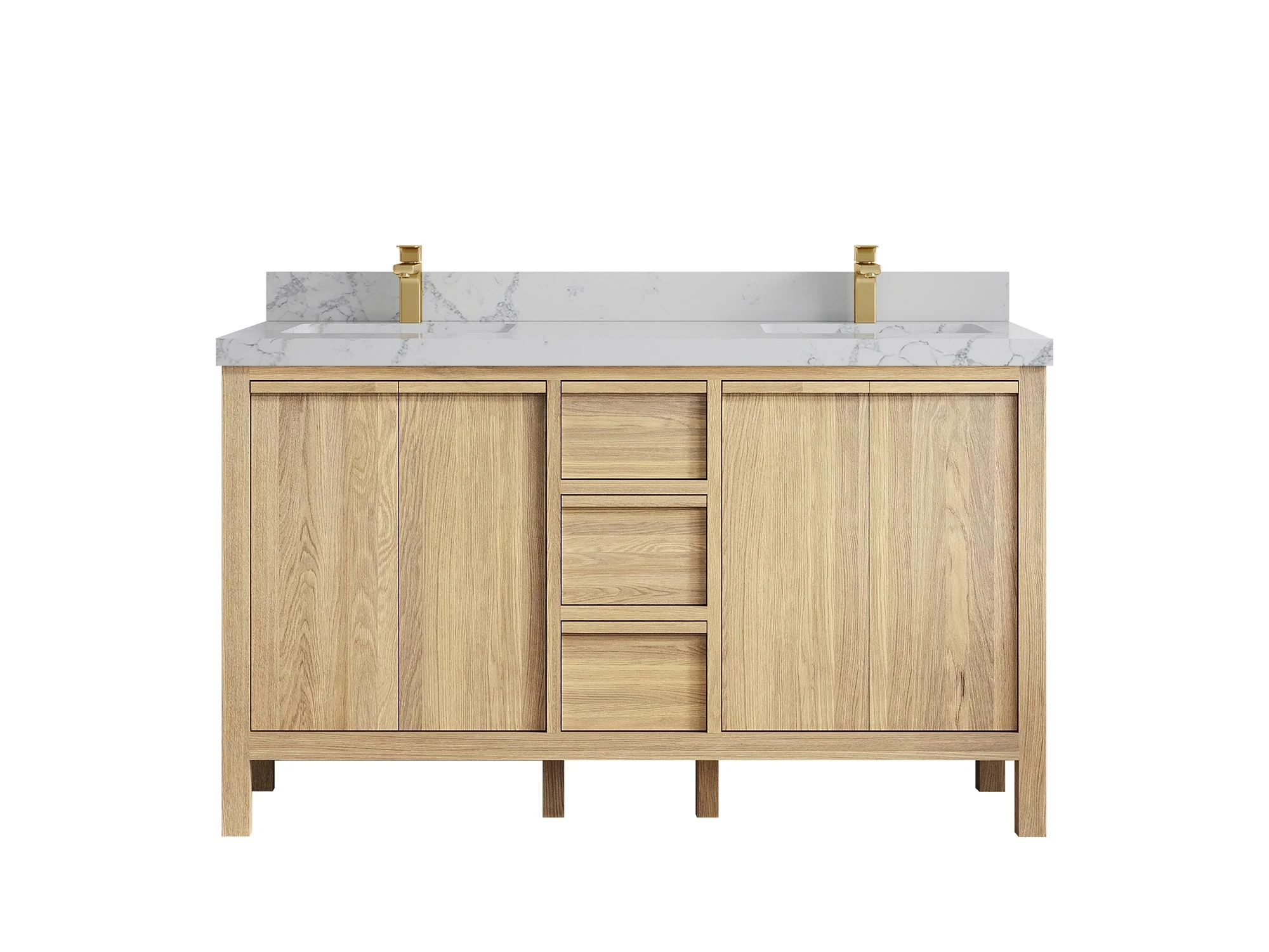 Elizabeth White Oak 60 in. W x 22 in. D Double Sink Bathroom Vanity - Image 42