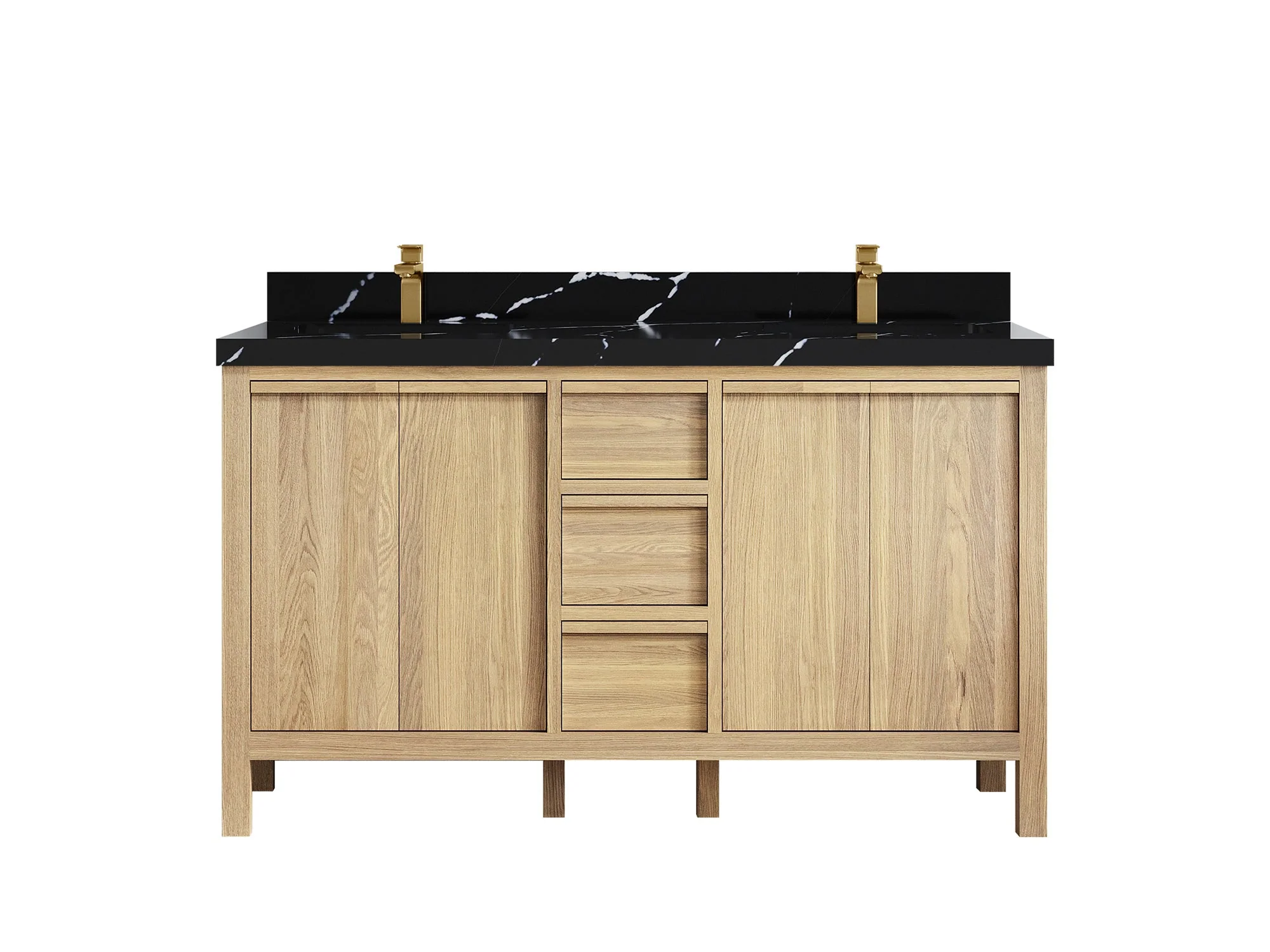 Elizabeth White Oak 60 in. W x 22 in. D Double Sink Bathroom Vanity - Image 8