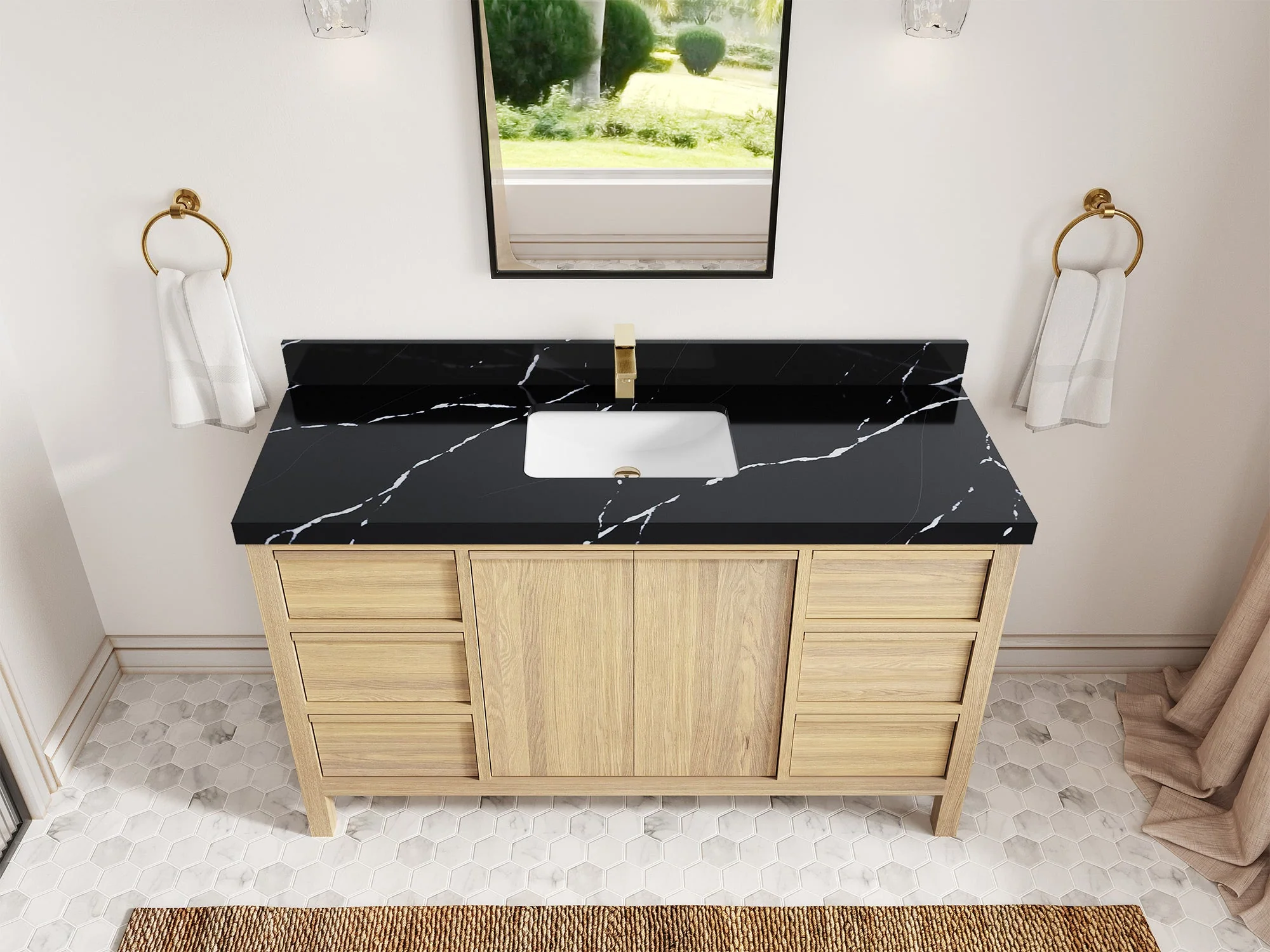 Elizabeth White Oak 60 in. W x 22 in. D Single Sink Bathroom Vanity - Image 12