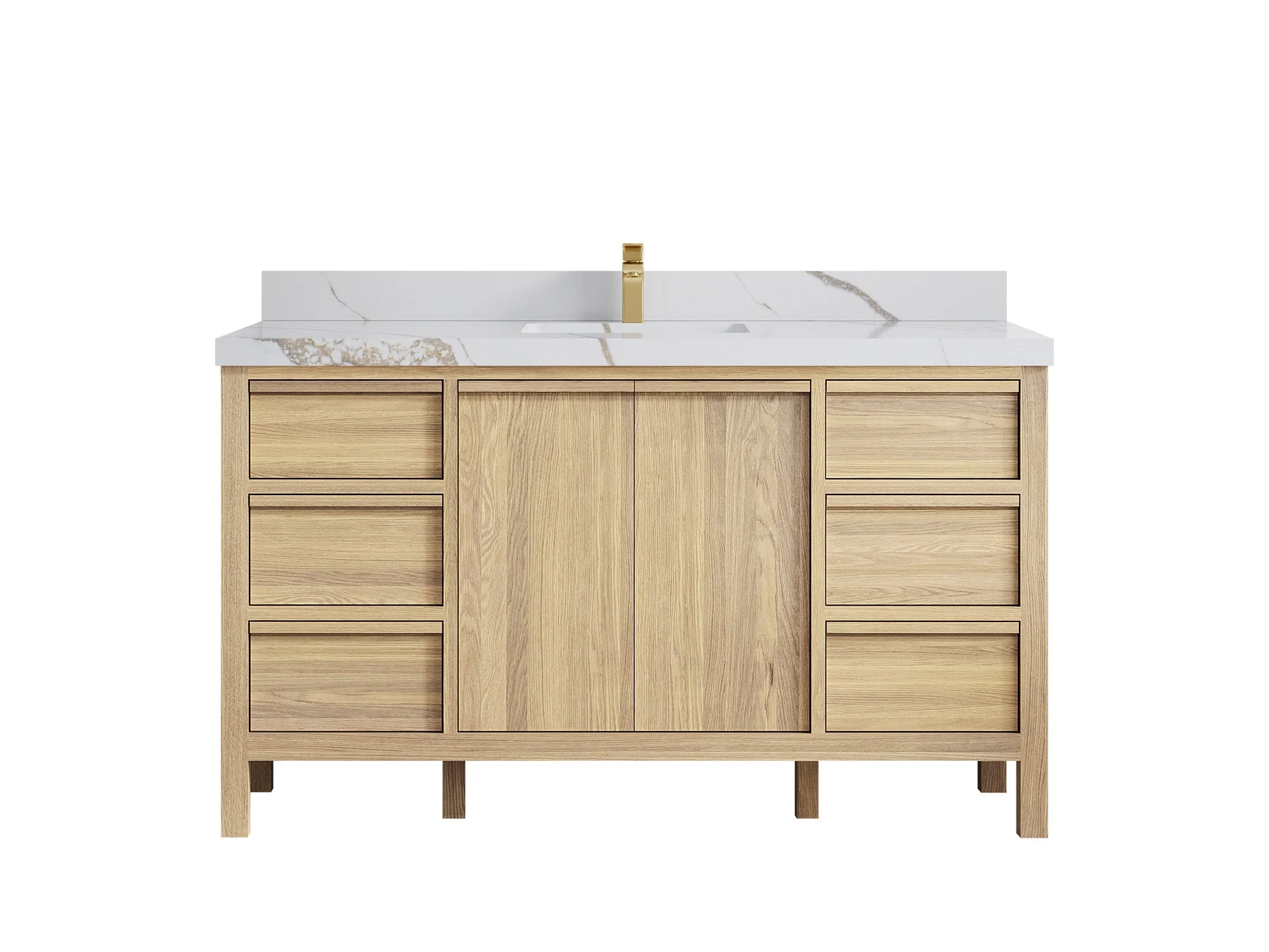 Elizabeth White Oak 60 in. W x 22 in. D Single Sink Bathroom Vanity - Image 15
