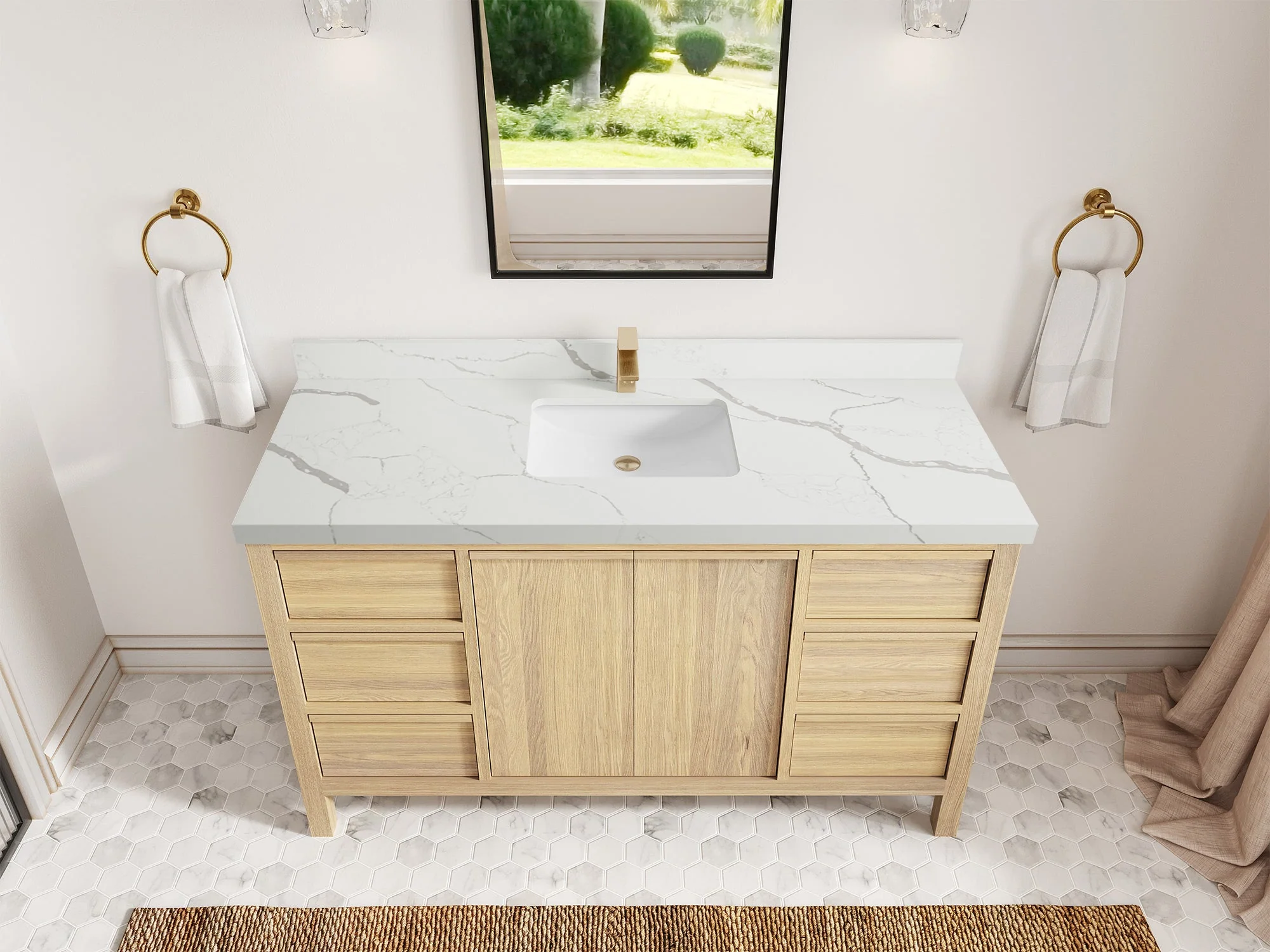 Elizabeth White Oak 60 in. W x 22 in. D Single Sink Bathroom Vanity - Image 16