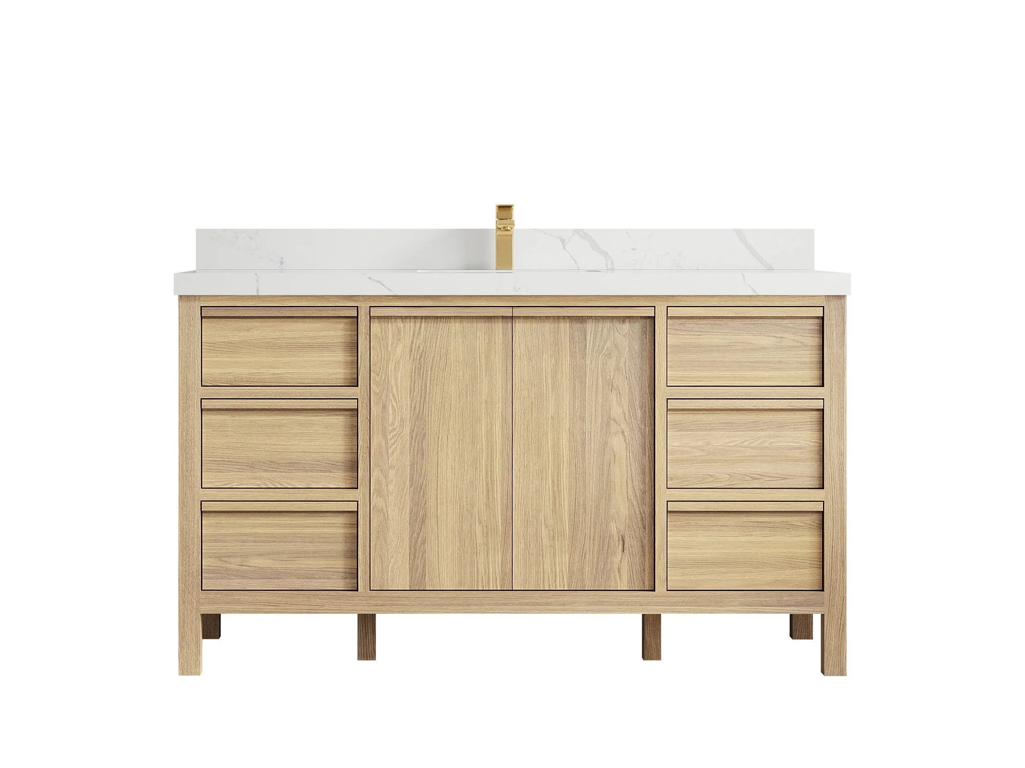 Elizabeth White Oak 60 in. W x 22 in. D Single Sink Bathroom Vanity - Image 17