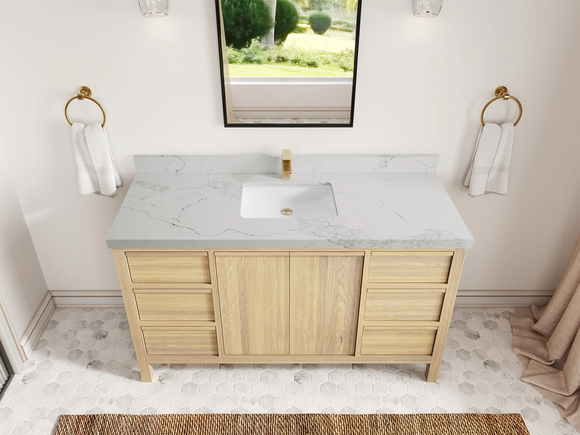 Elizabeth White Oak 60 in. W x 22 in. D Single Sink Bathroom Vanity - Image 18
