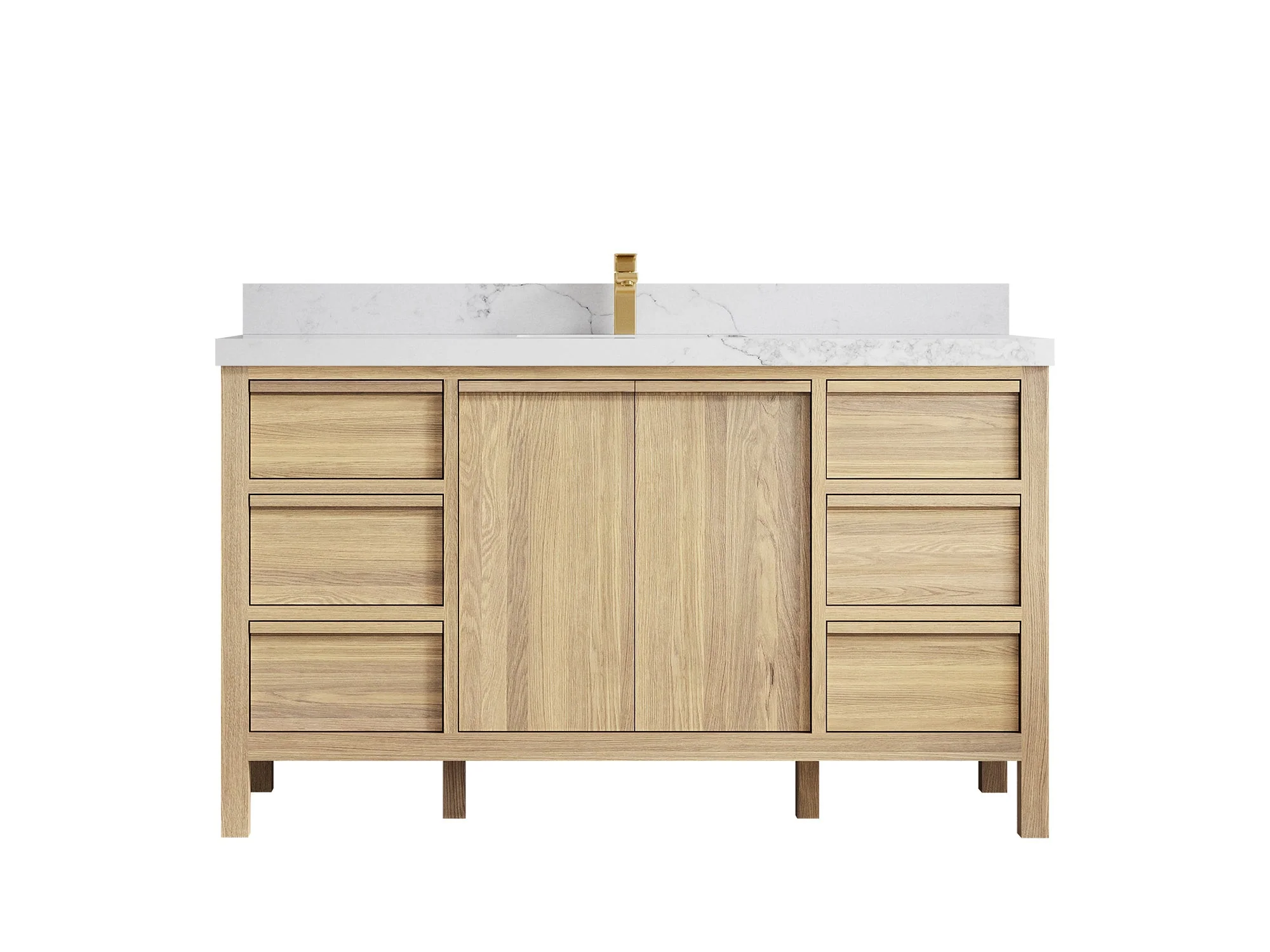 Elizabeth White Oak 60 in. W x 22 in. D Single Sink Bathroom Vanity - Image 19