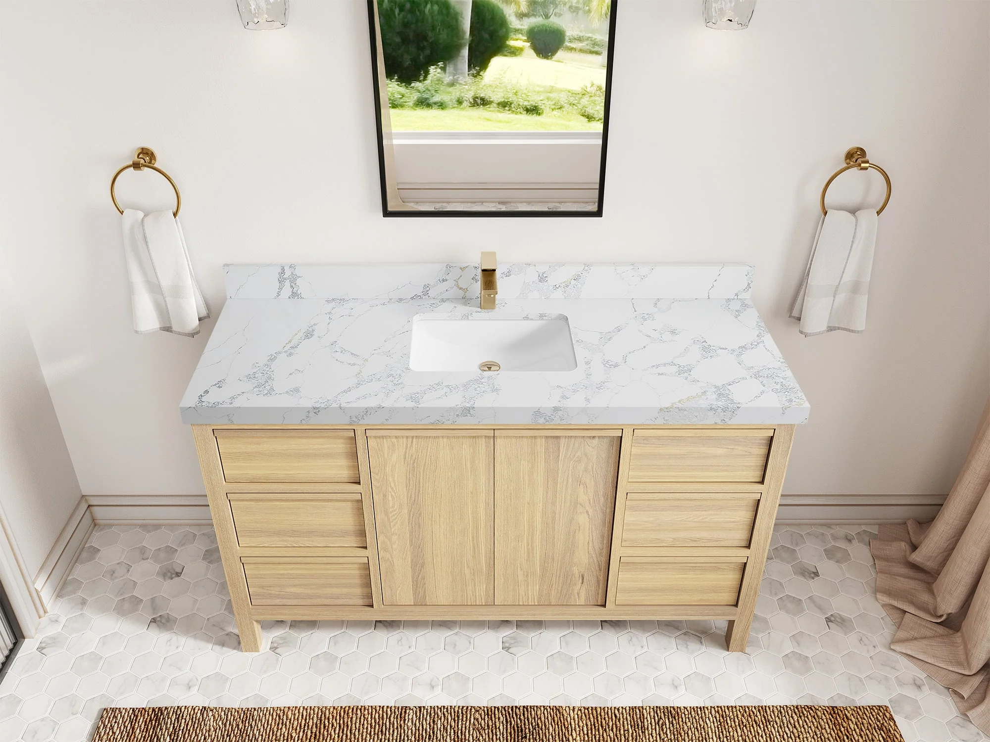 Elizabeth White Oak 60 in. W x 22 in. D Single Sink Bathroom Vanity - Image 20