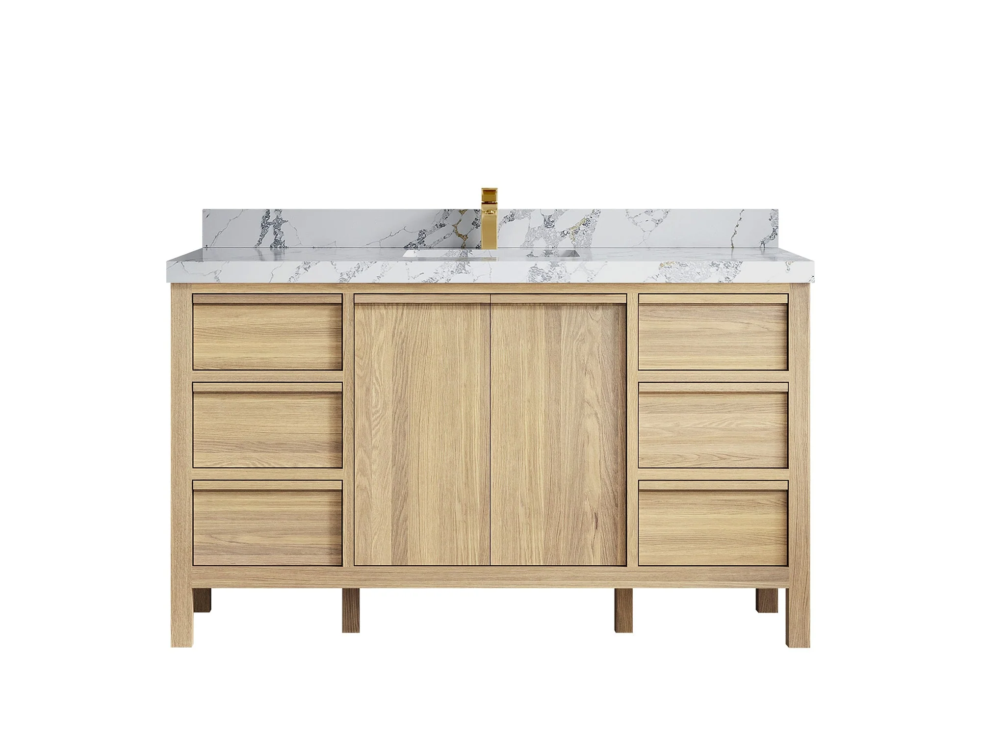 Elizabeth White Oak 60 in. W x 22 in. D Single Sink Bathroom Vanity - Image 21