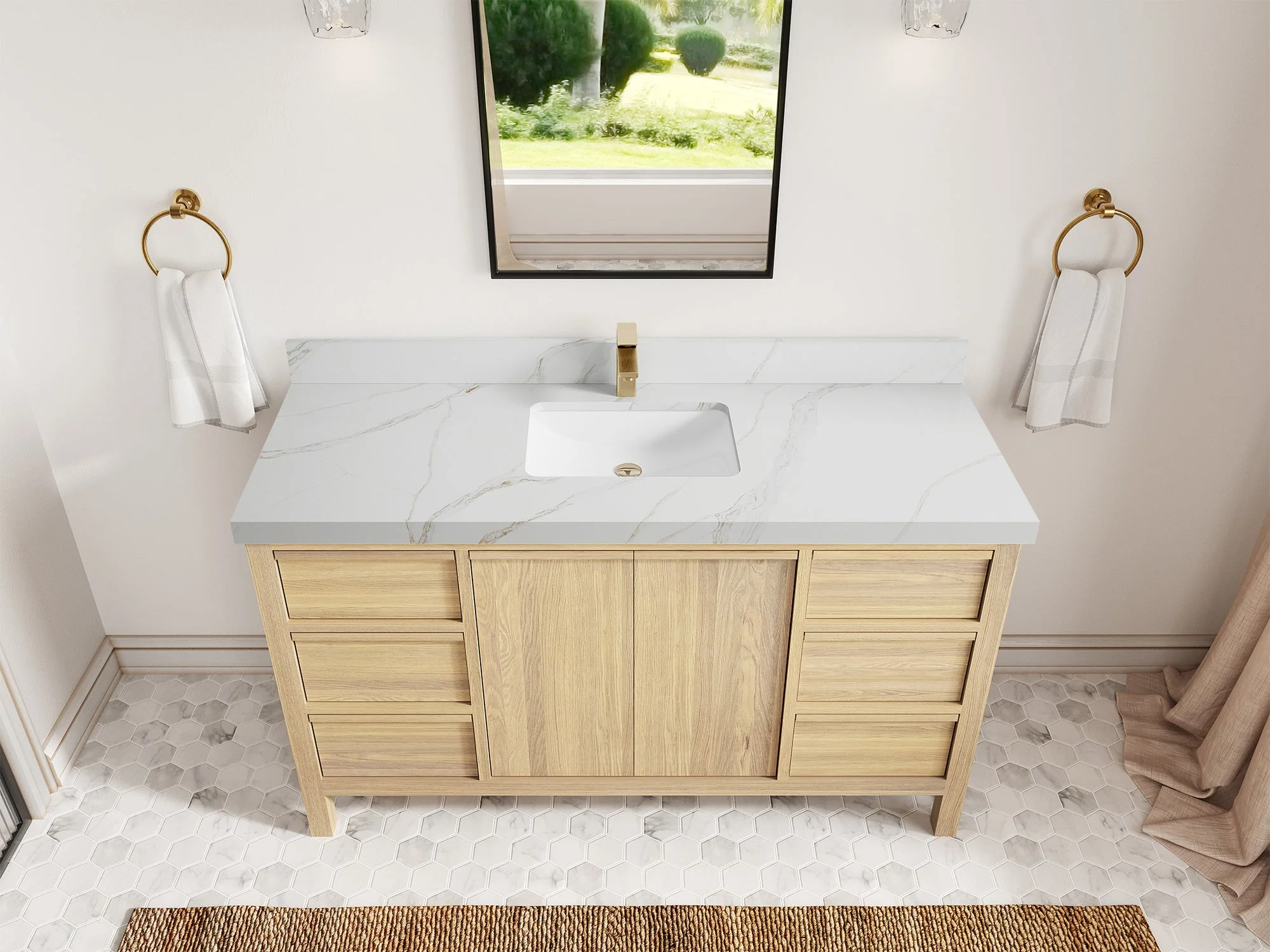 Elizabeth White Oak 60 in. W x 22 in. D Single Sink Bathroom Vanity - Image 22