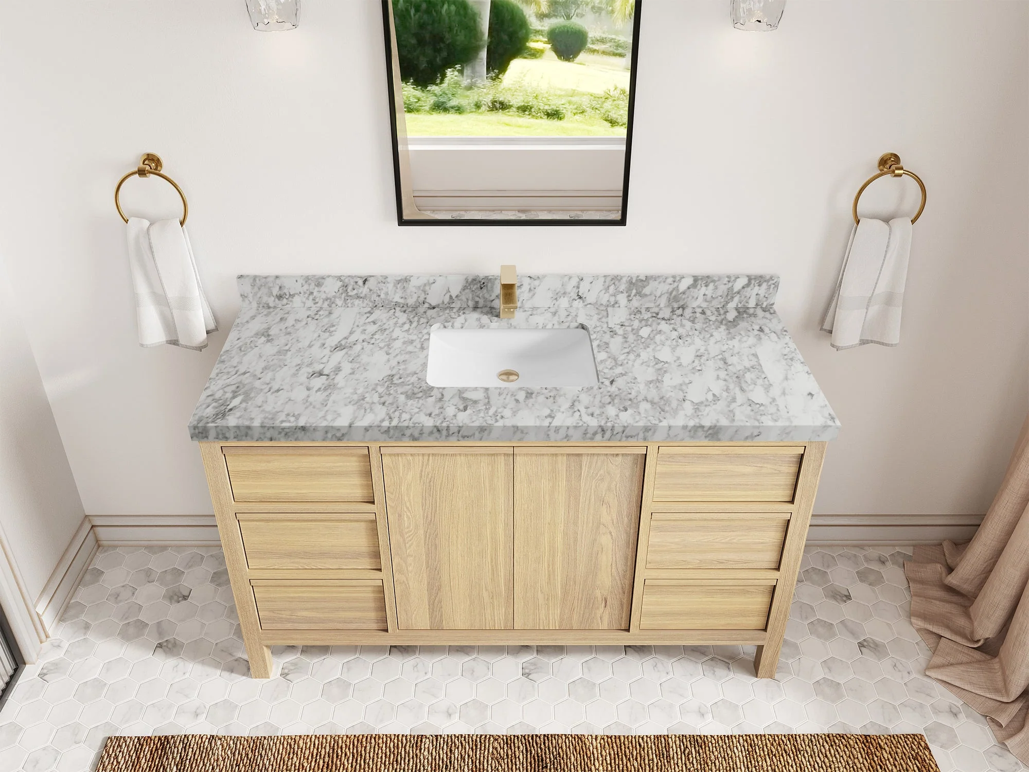 Elizabeth White Oak 60 in. W x 22 in. D Single Sink Bathroom Vanity - Image 24