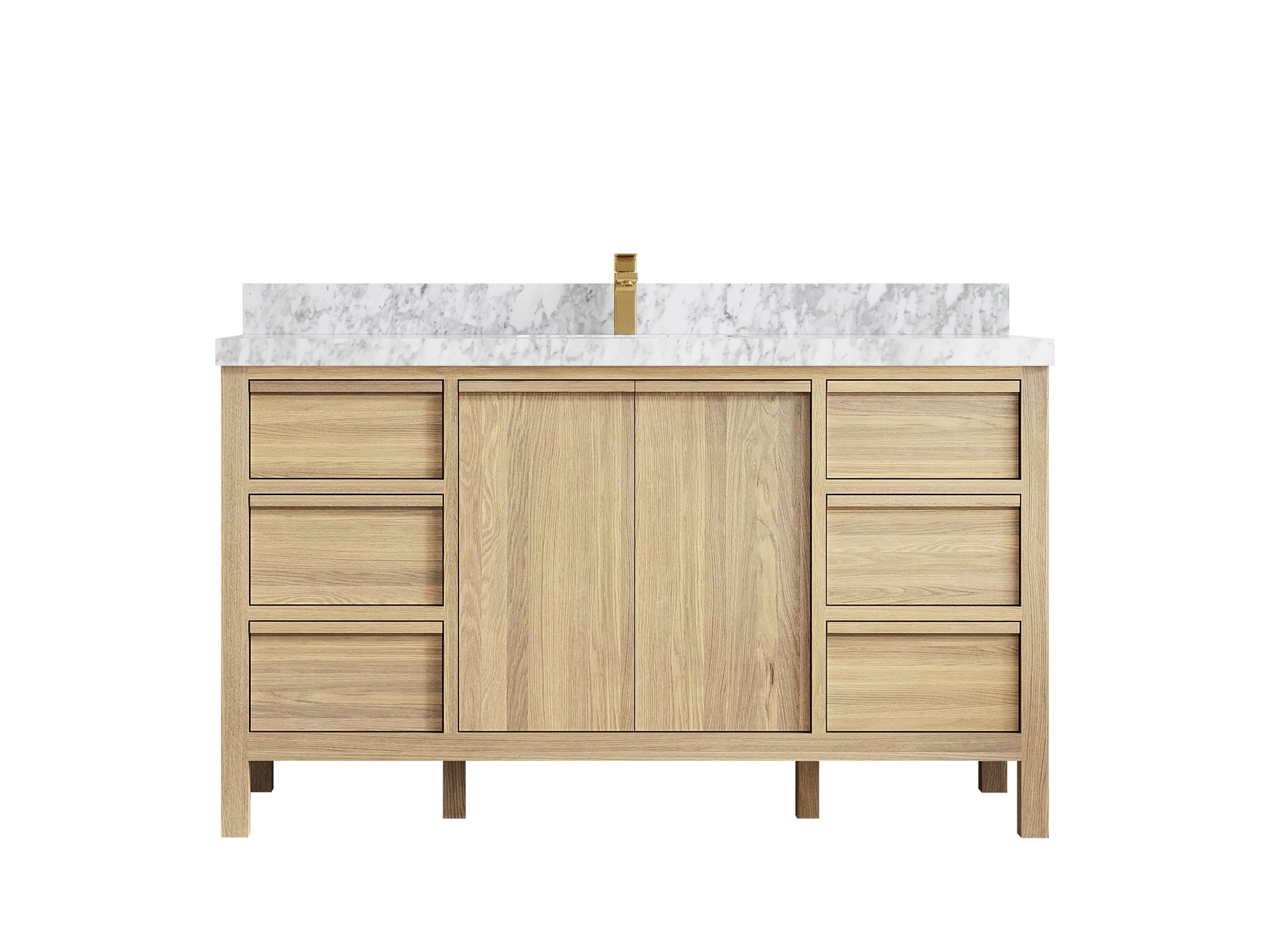Elizabeth White Oak 60 in. W x 22 in. D Single Sink Bathroom Vanity - Image 25