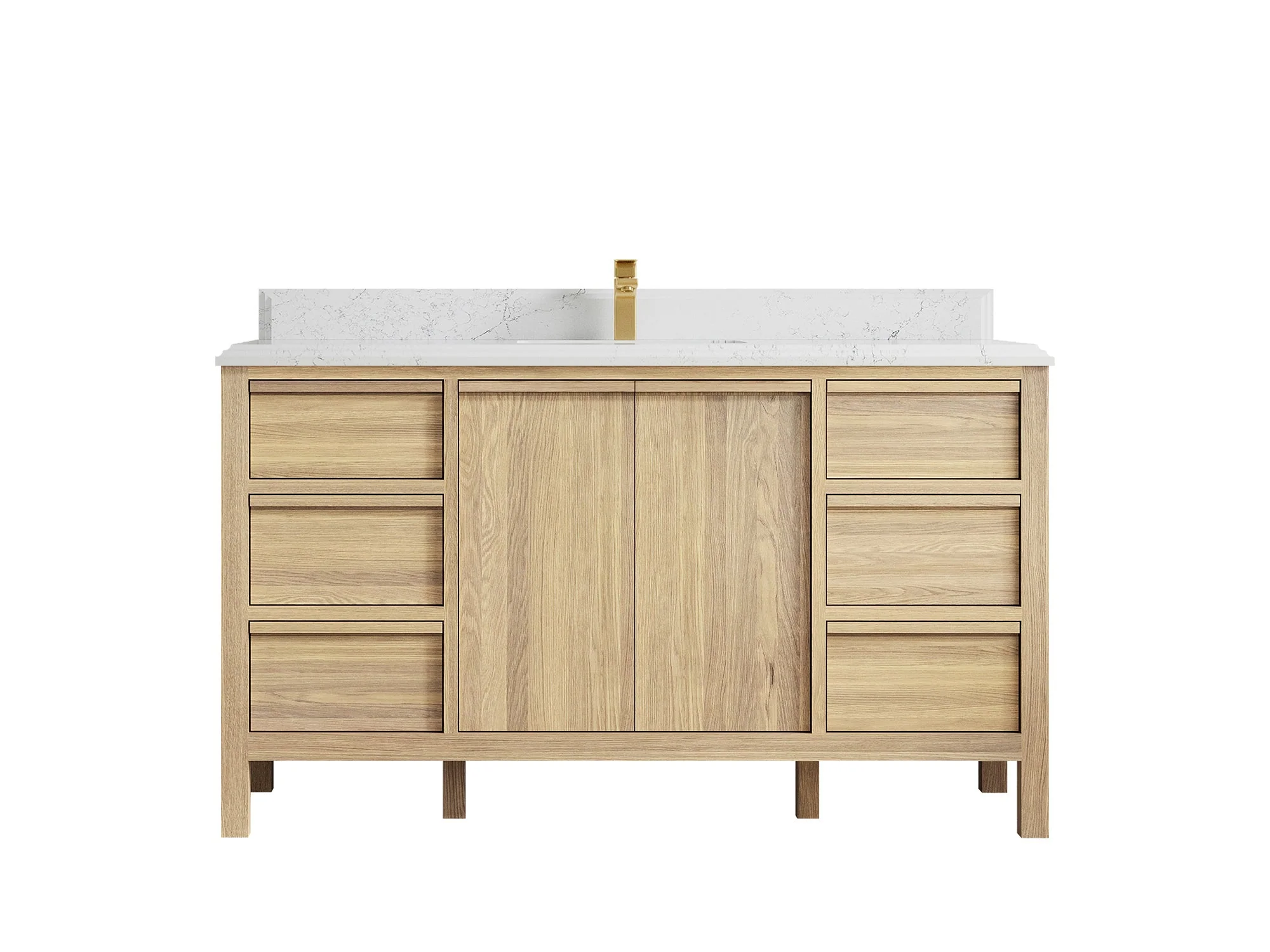 Elizabeth White Oak 60 in. W x 22 in. D Single Sink Bathroom Vanity - Image 31