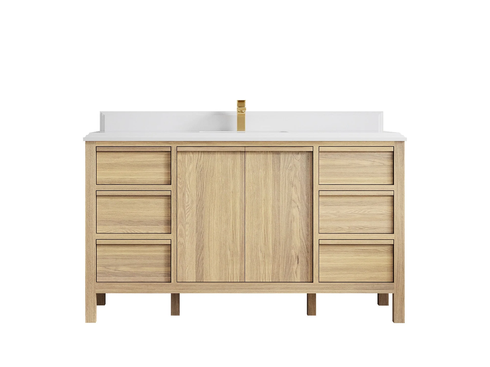 Elizabeth White Oak 60 in. W x 22 in. D Single Sink Bathroom Vanity - Image 33