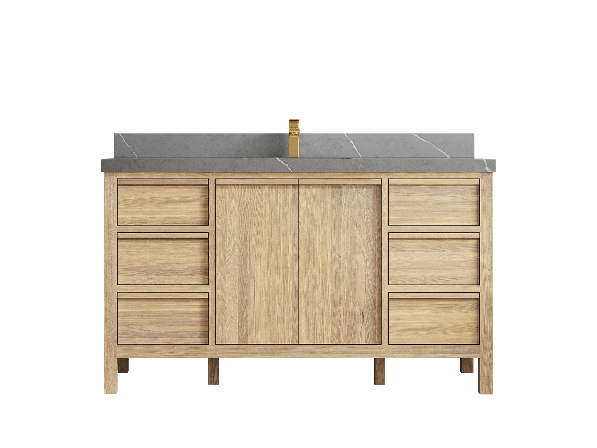 Elizabeth White Oak 60 in. W x 22 in. D Single Sink Bathroom Vanity - Image 39