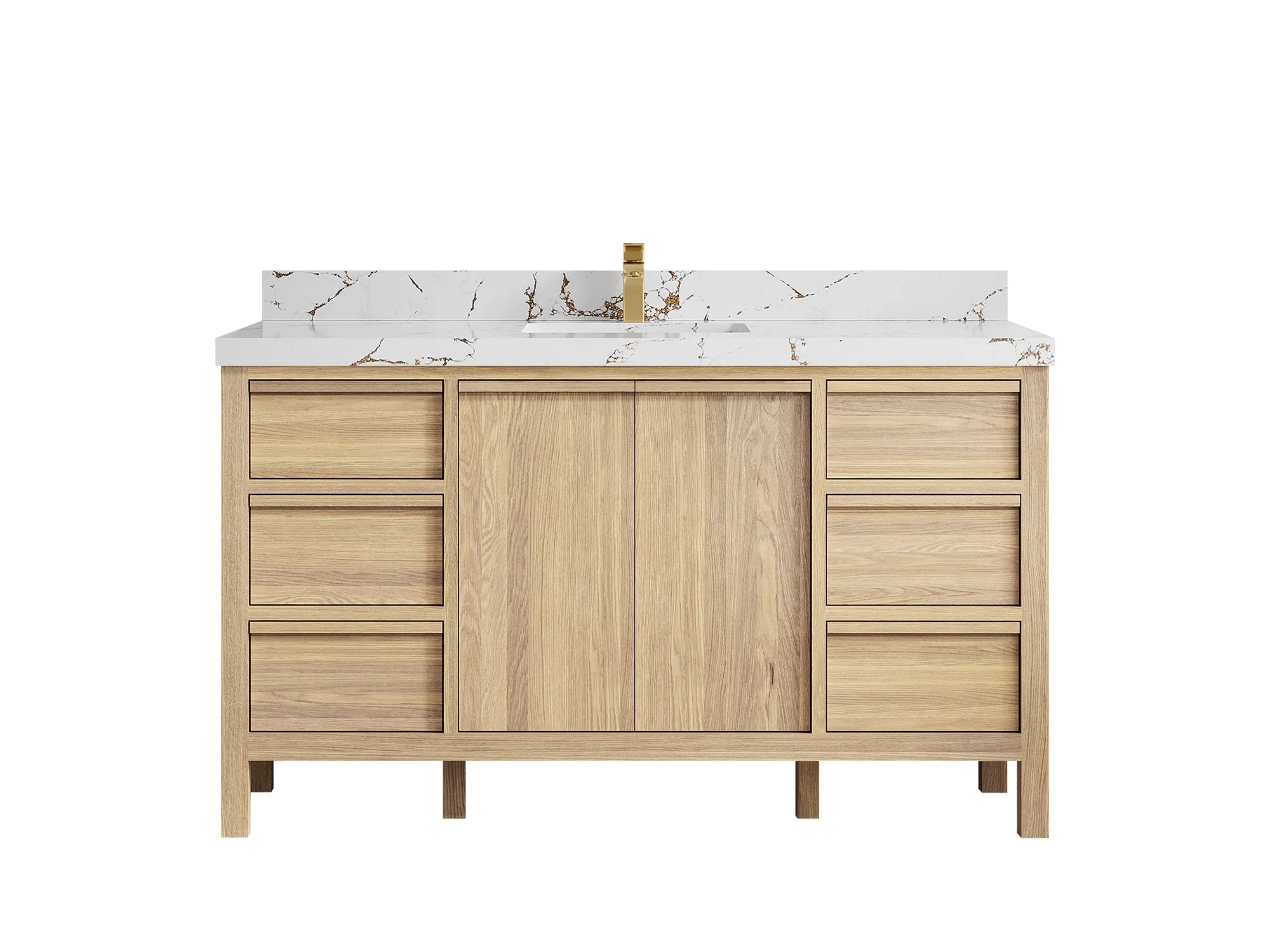 Elizabeth White Oak 60 in. W x 22 in. D Single Sink Bathroom Vanity - Image 41