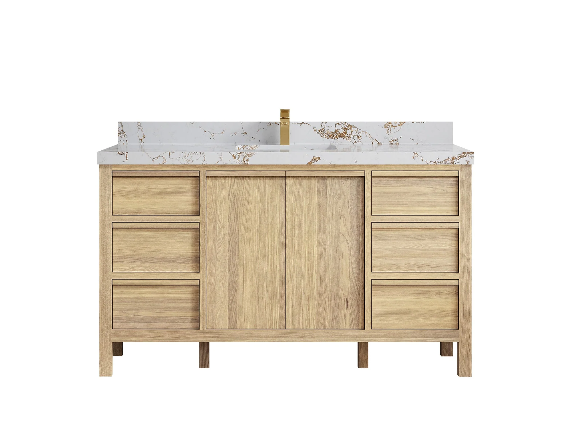 Elizabeth White Oak 60 in. W x 22 in. D Single Sink Bathroom Vanity - Image 43
