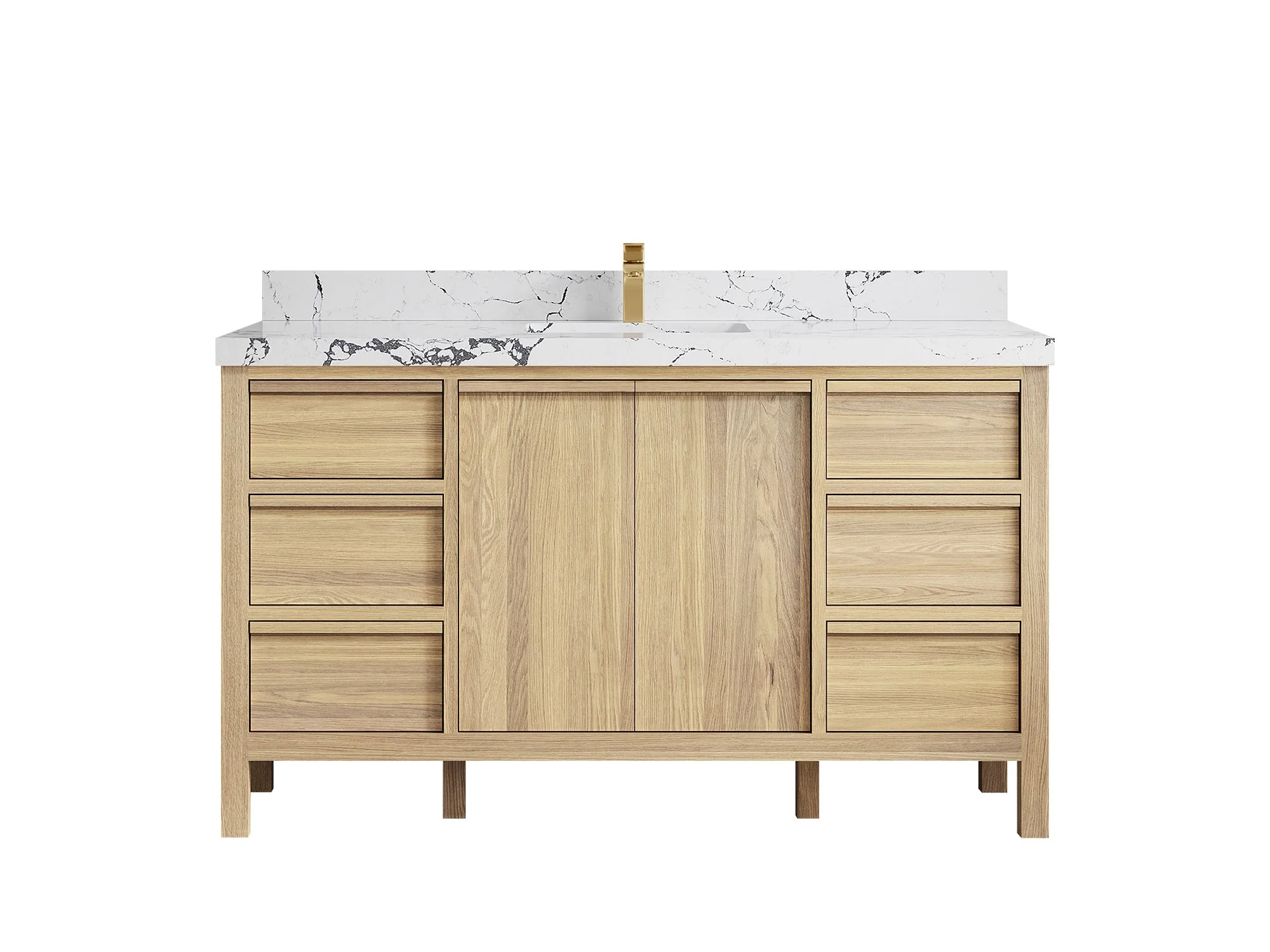 Elizabeth White Oak 60 in. W x 22 in. D Single Sink Bathroom Vanity - Image 45