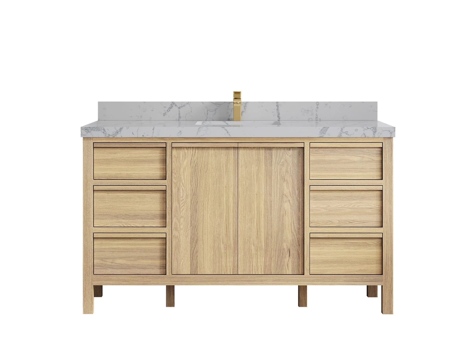 Elizabeth White Oak 60 in. W x 22 in. D Single Sink Bathroom Vanity - Image 47
