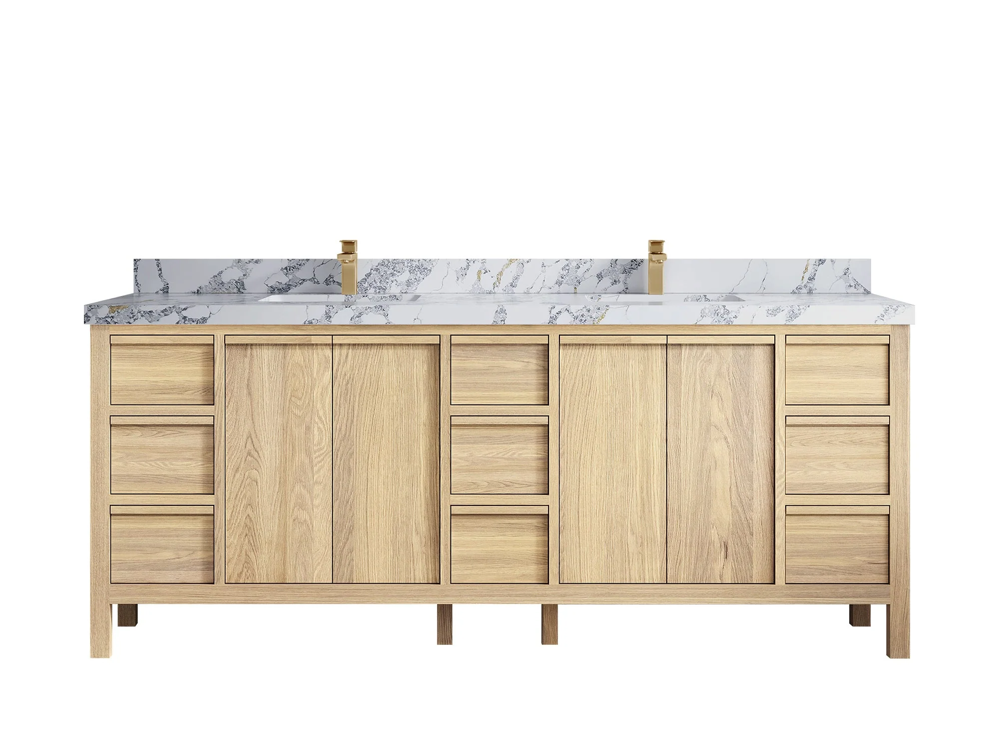 Elizabeth White Oak 84 in. W x 22 in. D Double Sink Bathroom Vanity - Image 21