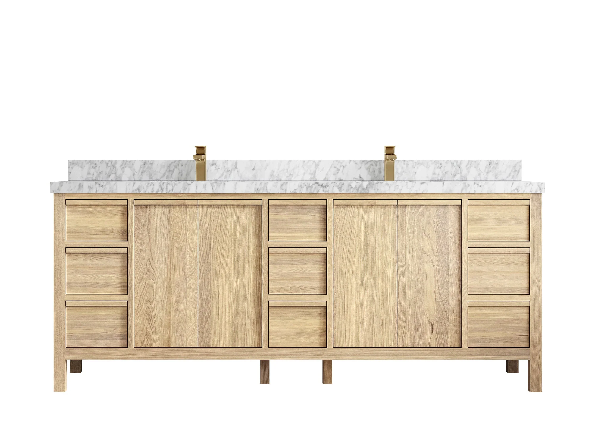 Elizabeth White Oak 84 in. W x 22 in. D Double Sink Bathroom Vanity - Image 25