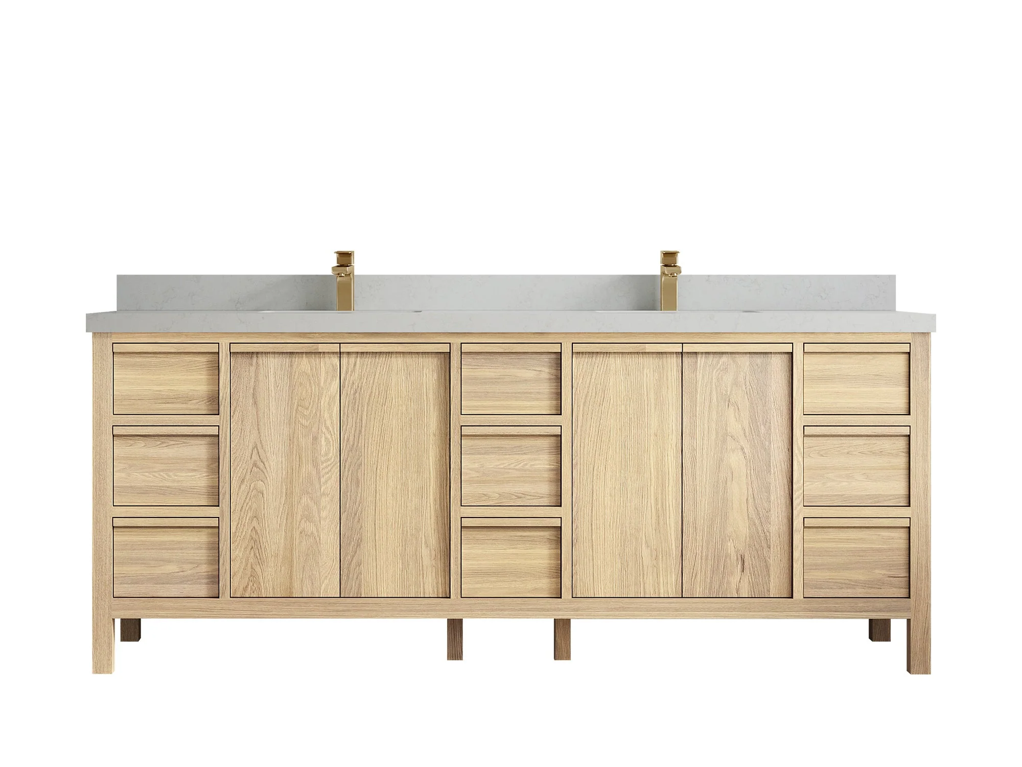 Elizabeth White Oak 84 in. W x 22 in. D Double Sink Bathroom Vanity - Image 27