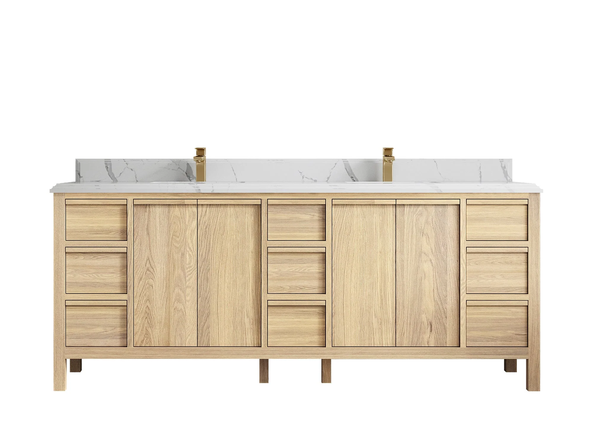 Elizabeth White Oak 84 in. W x 22 in. D Double Sink Bathroom Vanity - Image 29