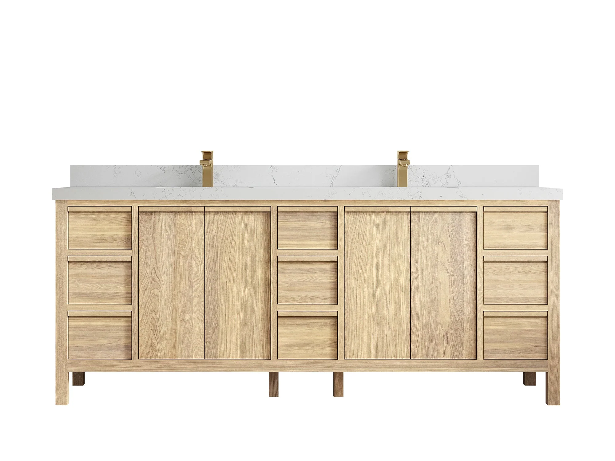 Elizabeth White Oak 84 in. W x 22 in. D Double Sink Bathroom Vanity - Image 35