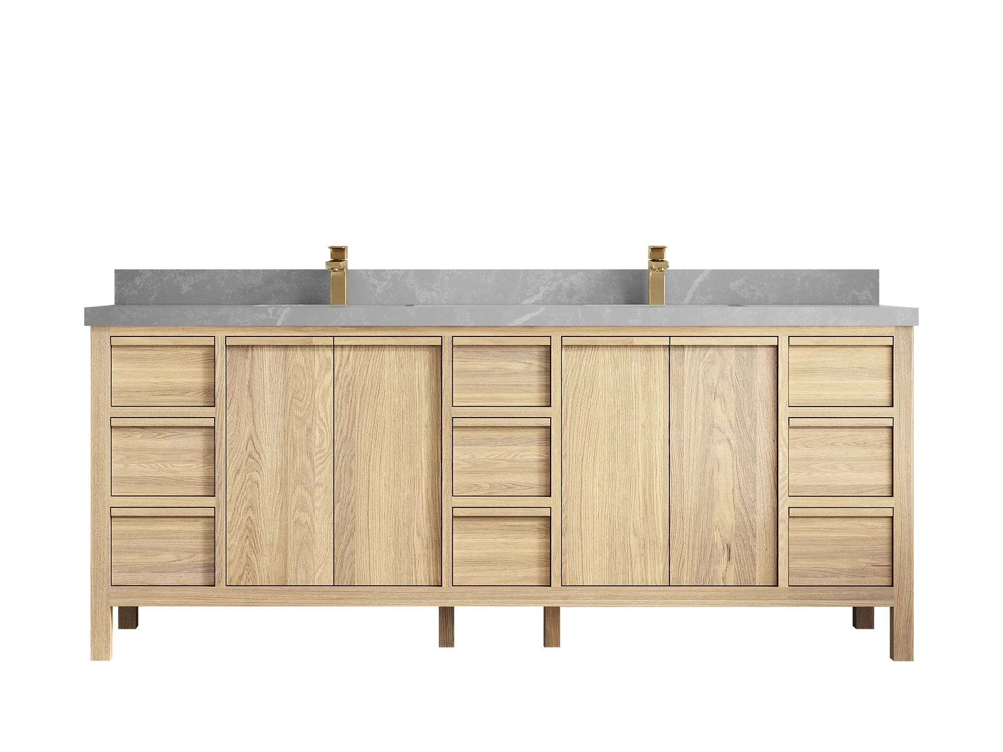 Elizabeth White Oak 84 in. W x 22 in. D Double Sink Bathroom Vanity - Image 37