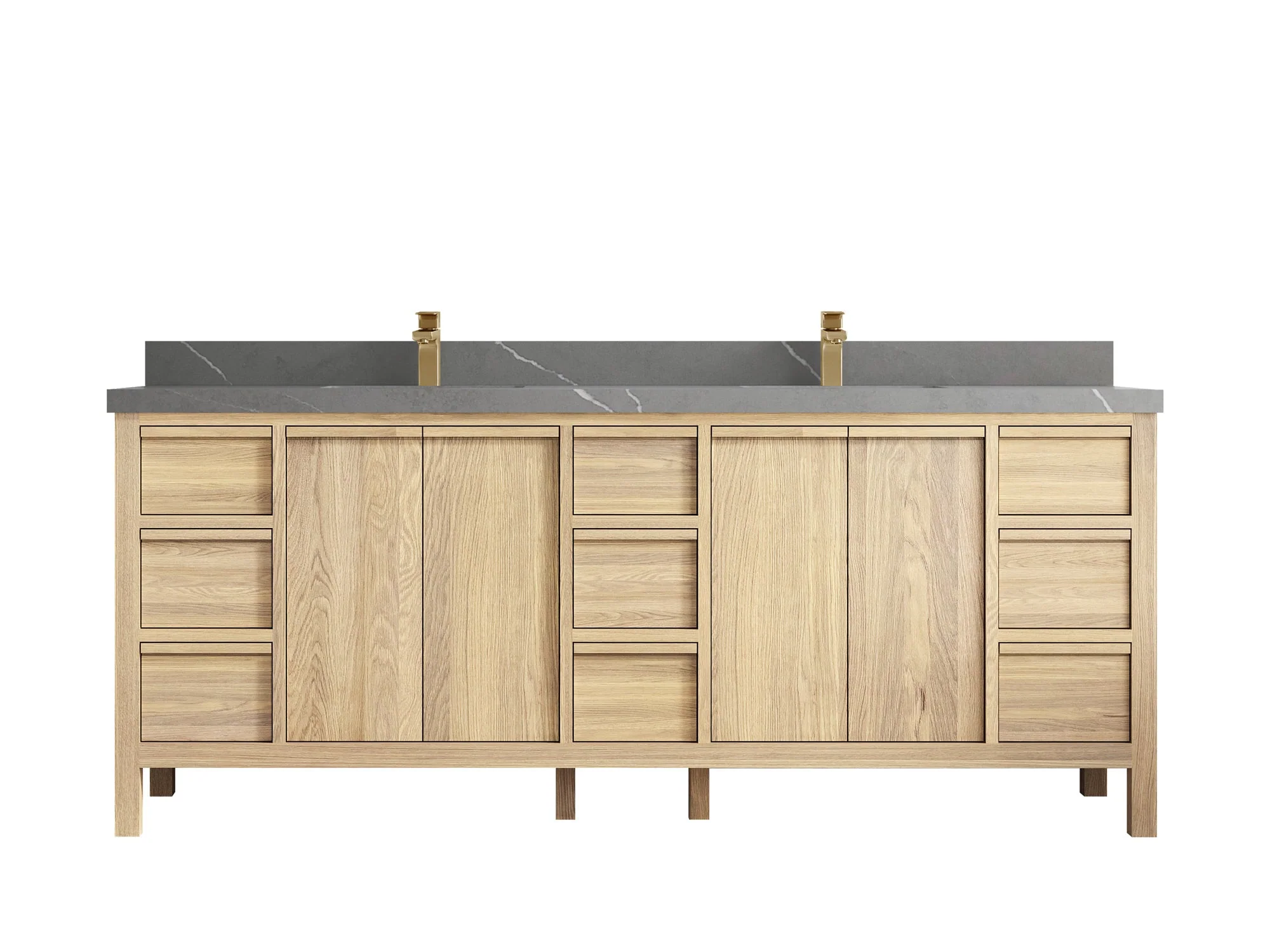 Elizabeth White Oak 84 in. W x 22 in. D Double Sink Bathroom Vanity - Image 39