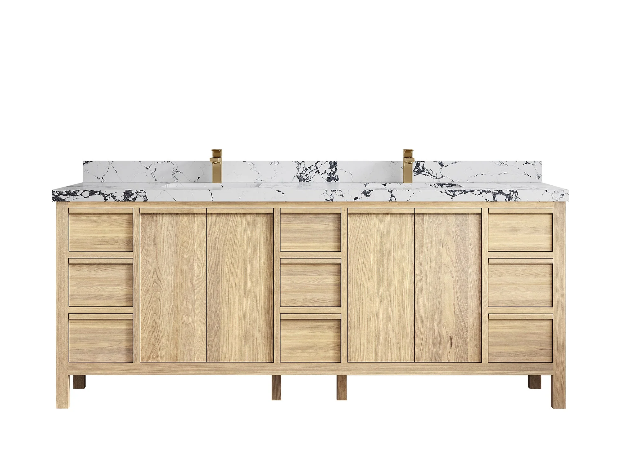 Elizabeth White Oak 84 in. W x 22 in. D Double Sink Bathroom Vanity - Image 45