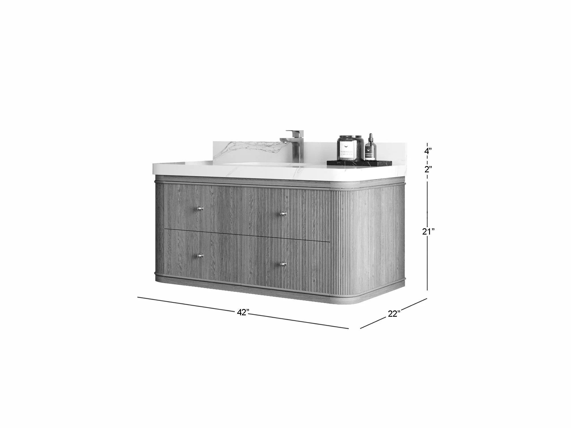 Hampton Floating 42 in. W x 22 in. D Single Sink Bathroom Vanity - Image 7